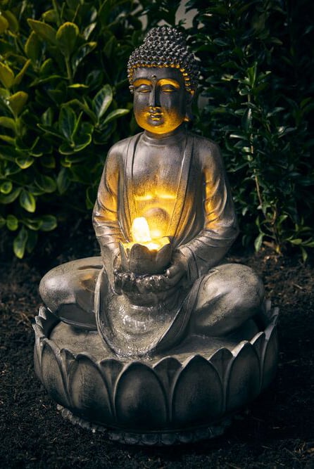 Buddha Garden Fountain, Silver