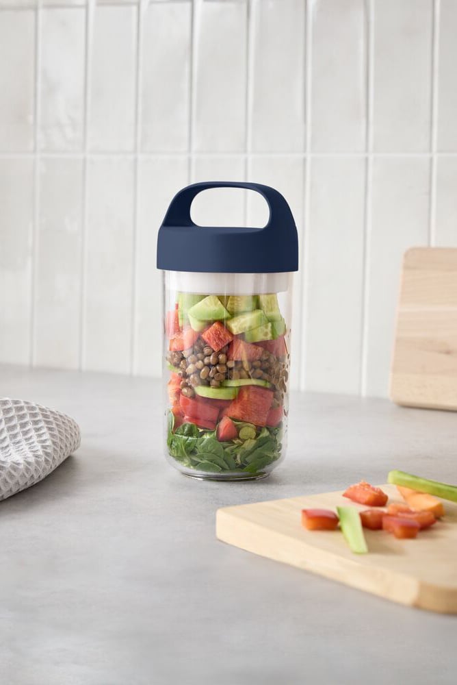 Large To-Go Food Container With Handle, Multicolor