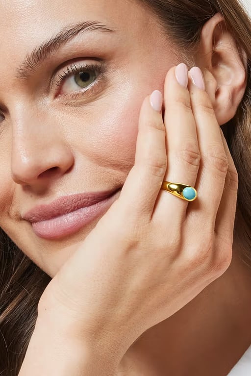 Women Crystal Fashion Stainless Steel Ring, Gold