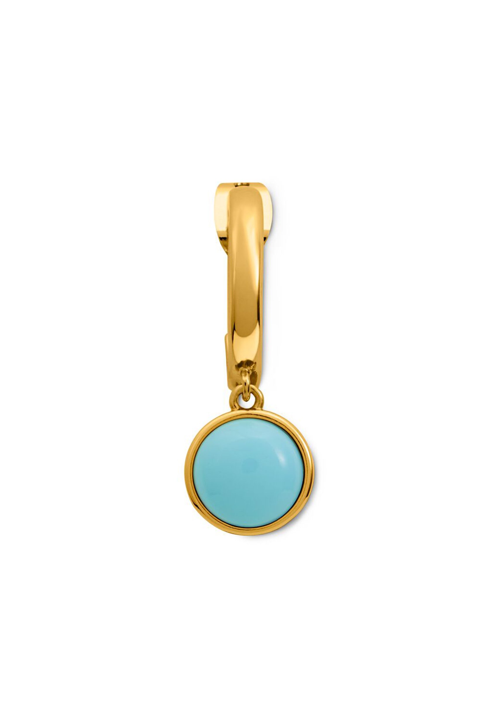 Women Hoop Earrings With Stone Pendants, Gold