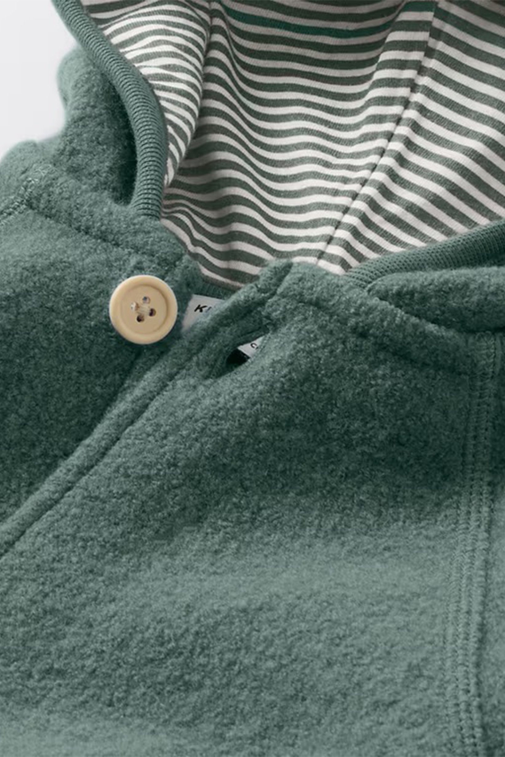 Toddlers Boy Textured Long Sleeve Romper, Green