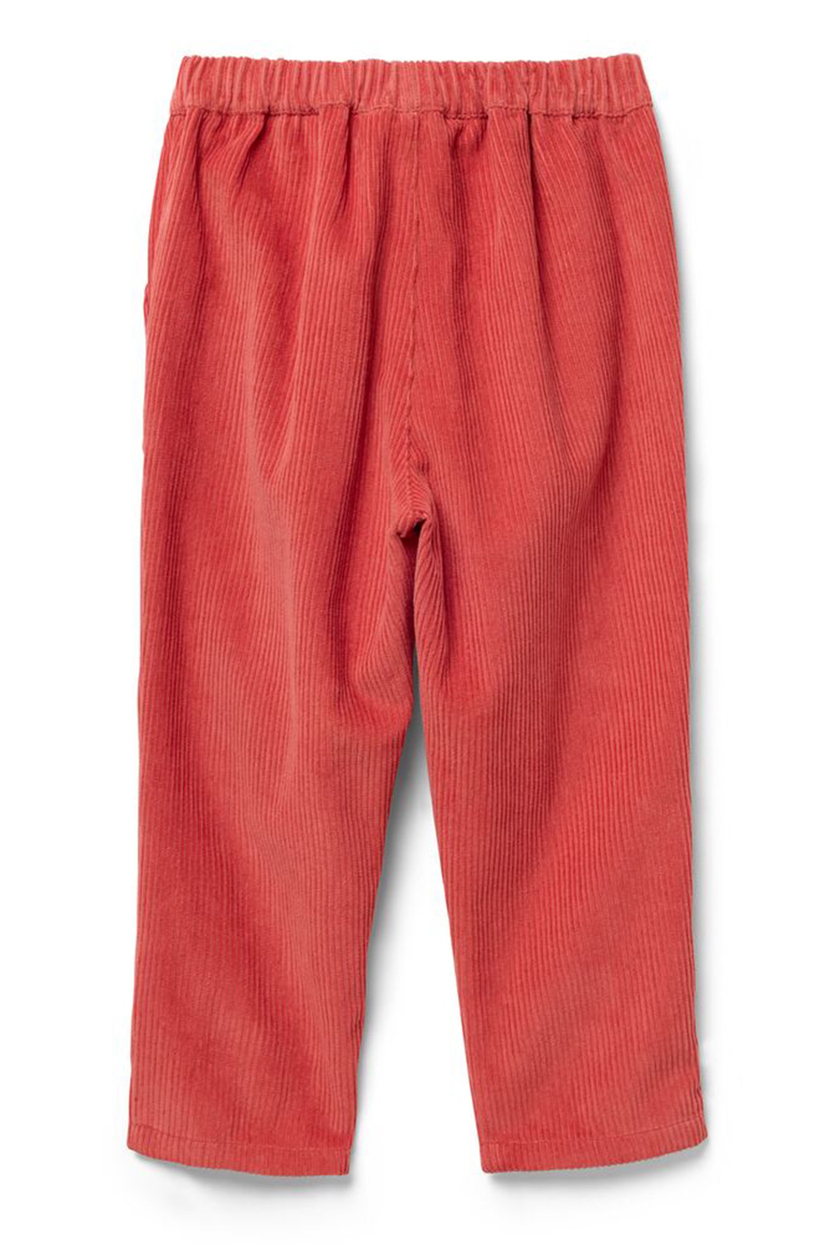 Kids Girl Regular Fit Embroidered Corduroy Pants, Reddish Orange