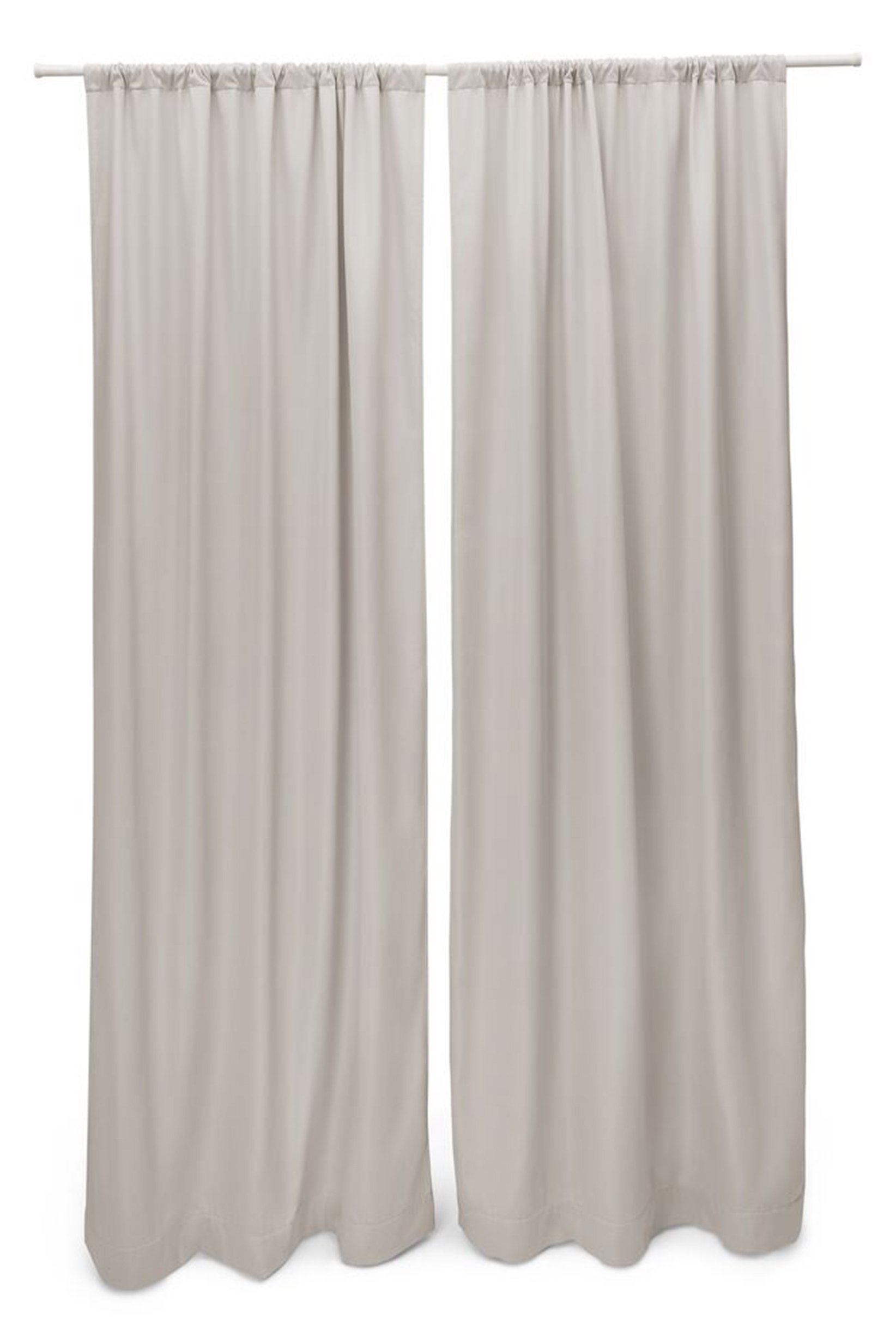 2 Pieces Solid Thermal Curtains, Beige