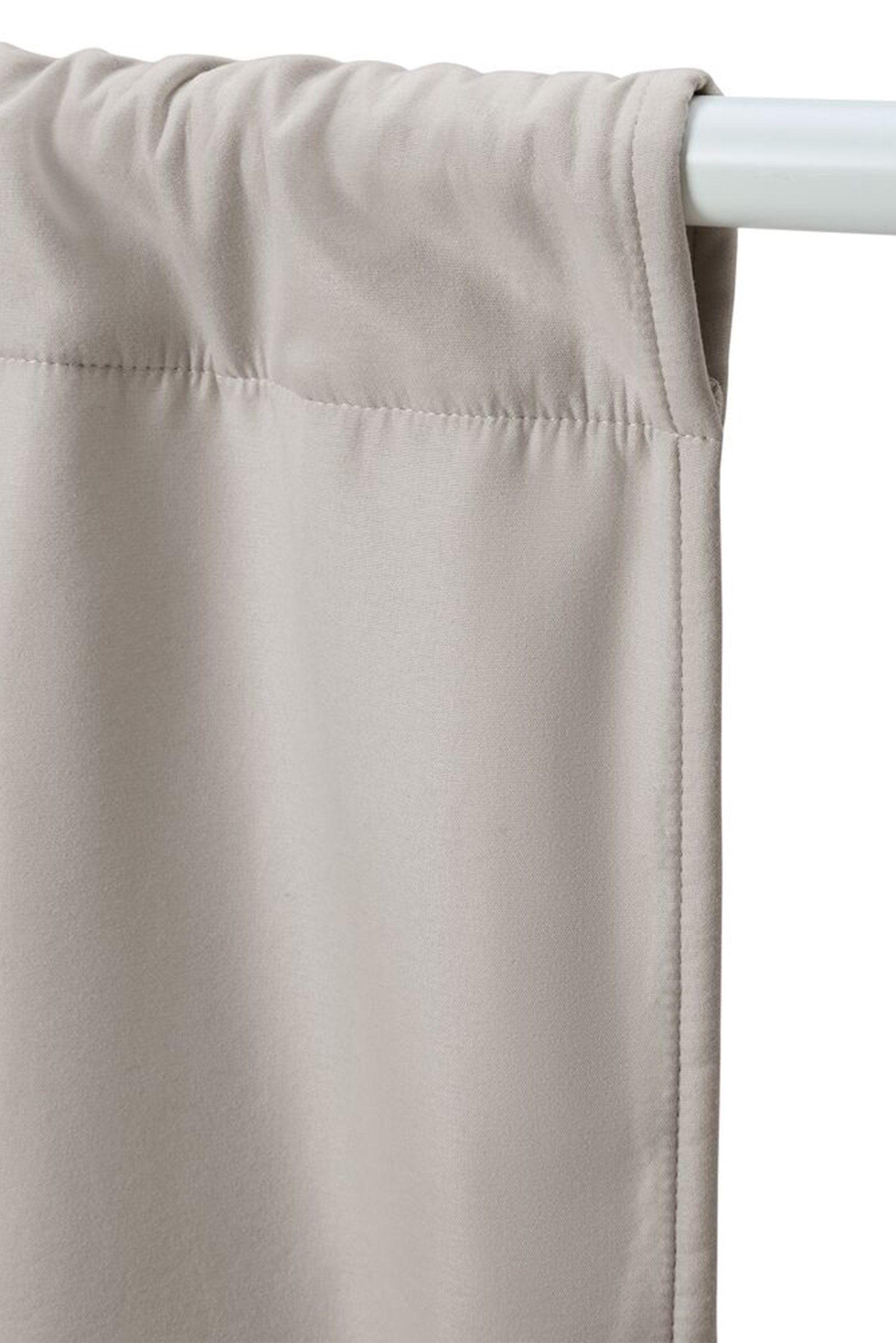 2 Pieces Solid Thermal Curtains, Beige