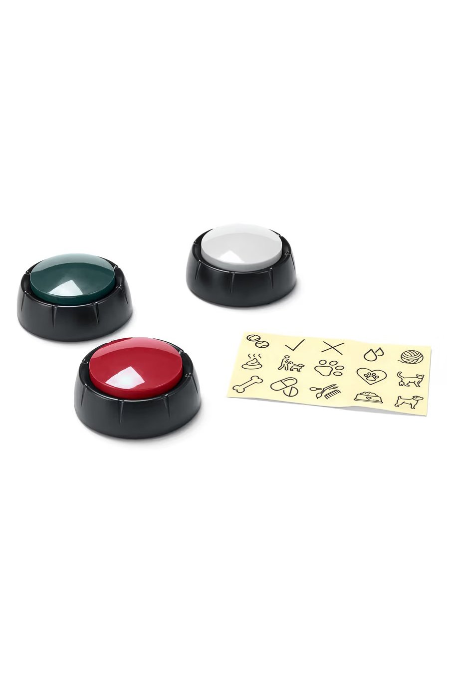 3 Pieces Dog Training Buttons, Multicolor