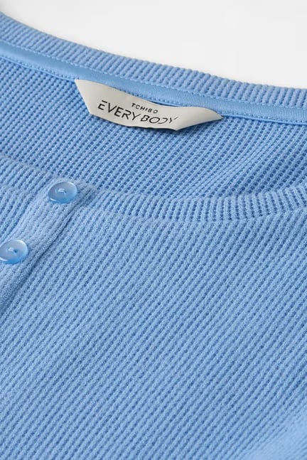 2 Pcs Women Knitted Pajama Set, Light Blue