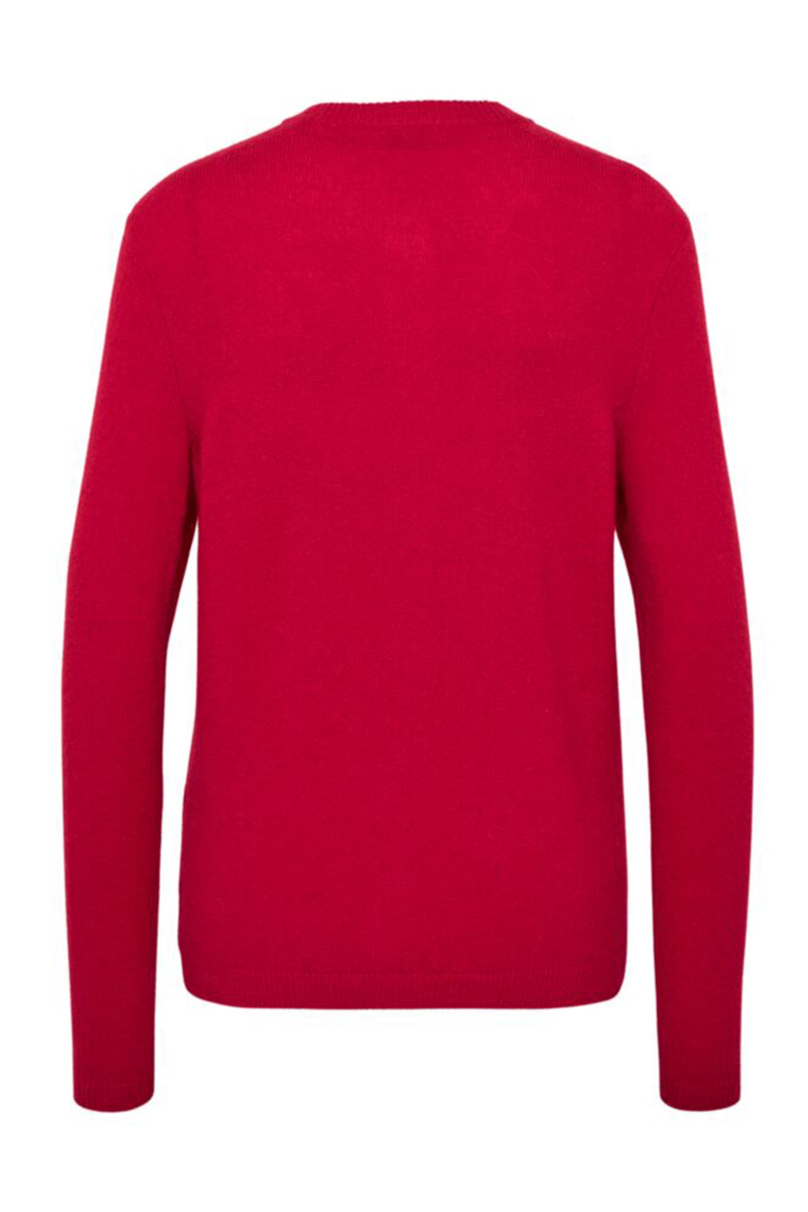 Women Crew Neck Textured Cardigan, Red