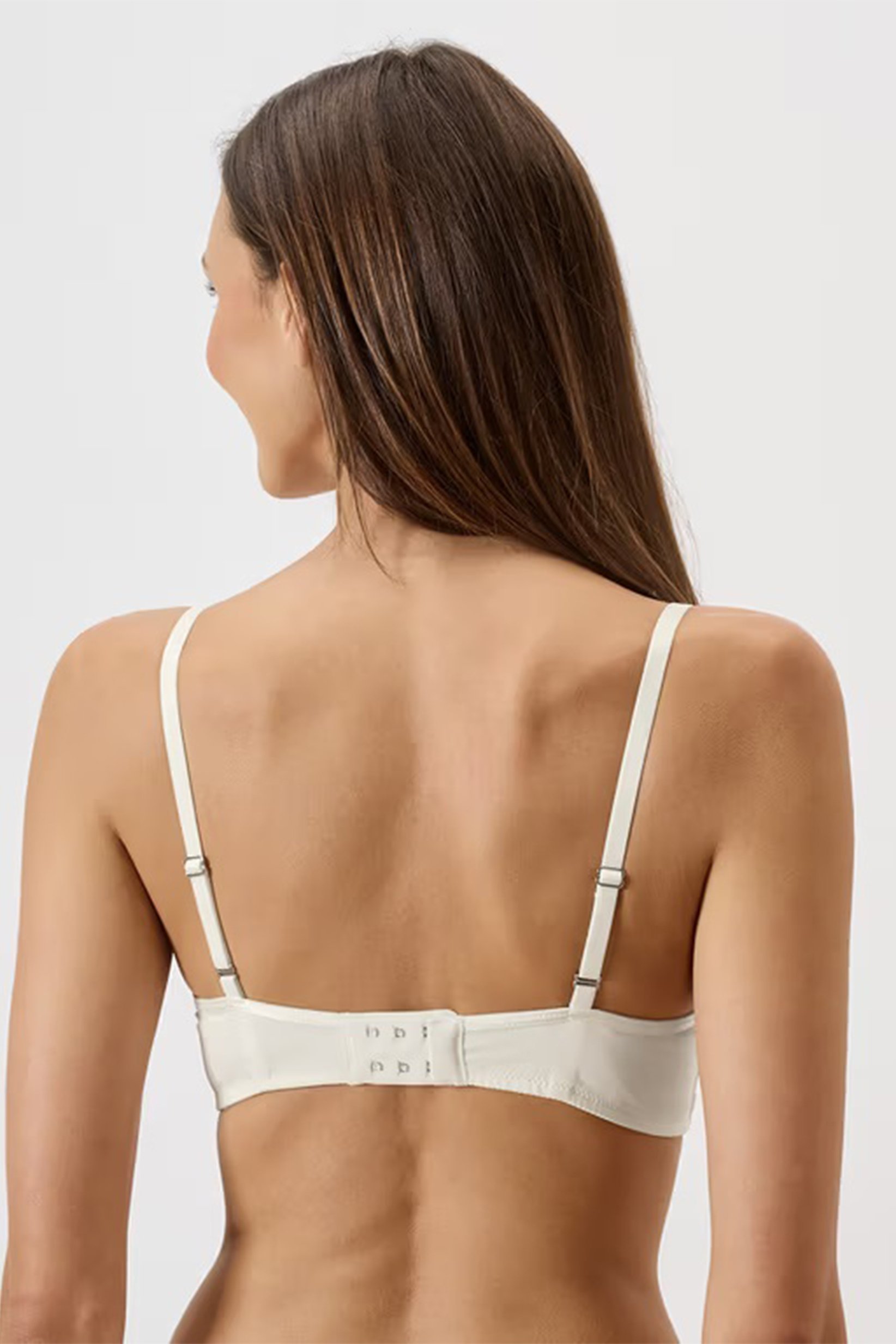 Women Textured Lightly Padded Bra, Cream