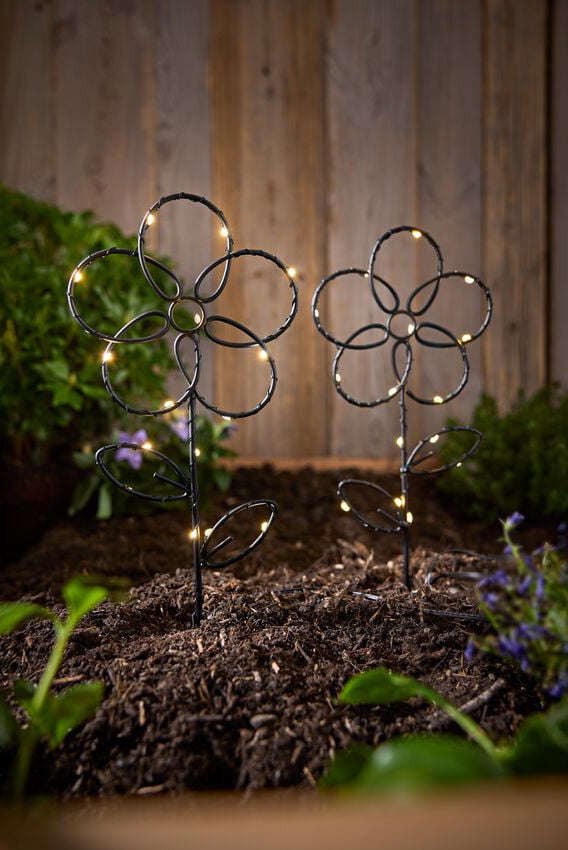 2 Pieces LED Ground Spikes, Black