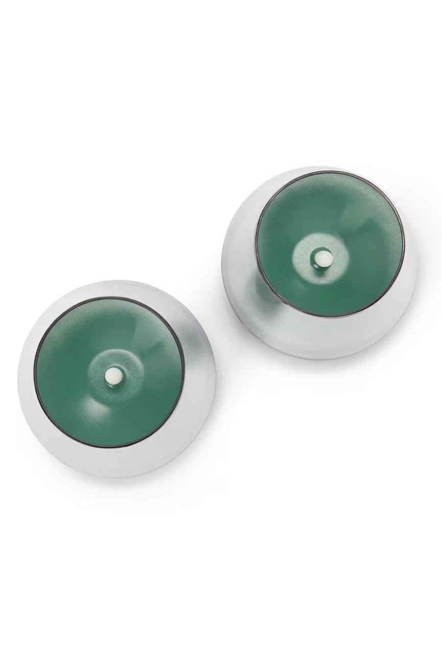 2 LED Outdoor Candles, Green