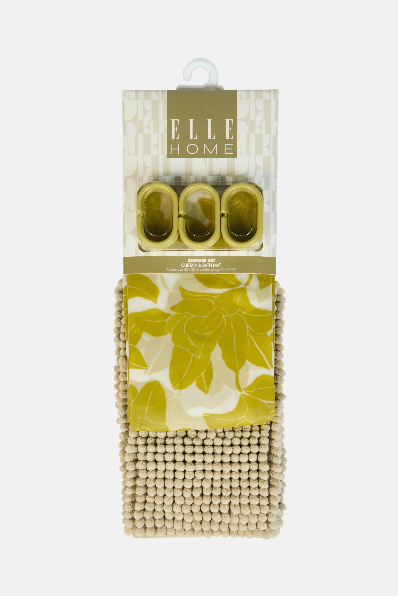 Microfiber Textured Bath Mat, Olive