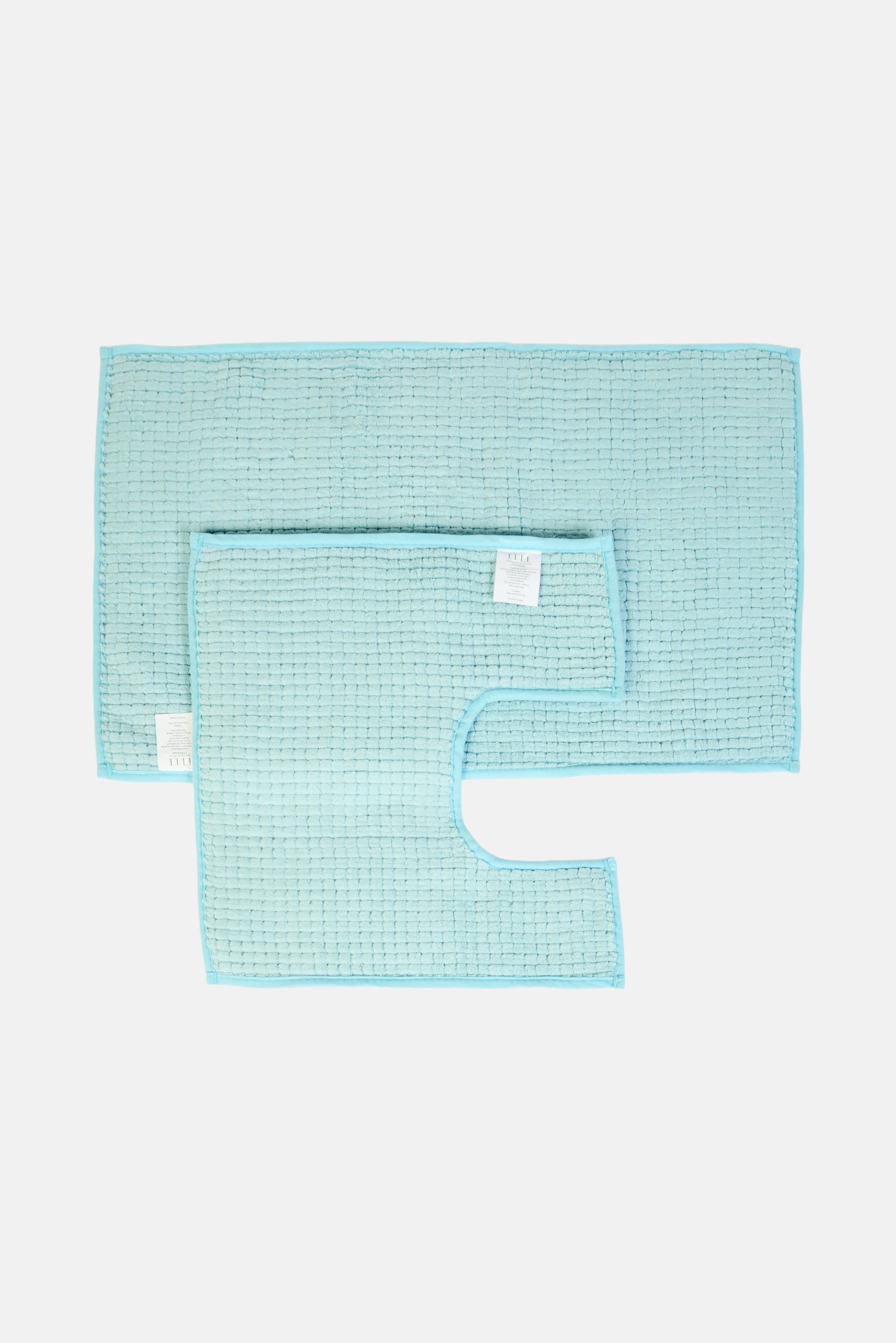 2 Pieces Textured Bath Rug Set, Blue