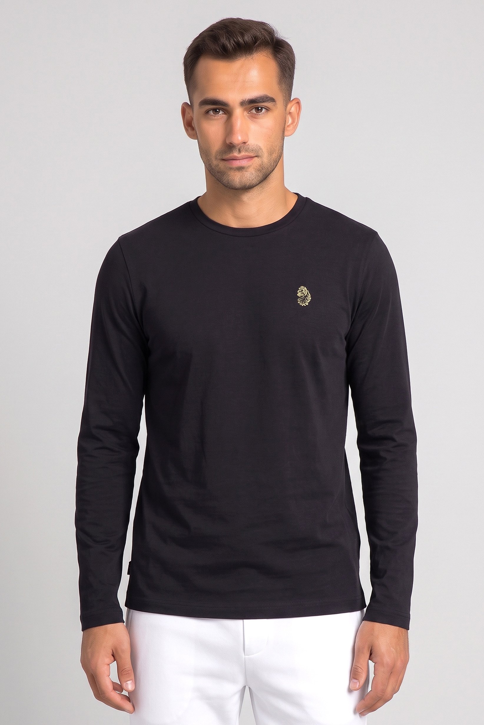 Men Sportswear Fit Long Sleeve Outdoor Sweatshirt, Black