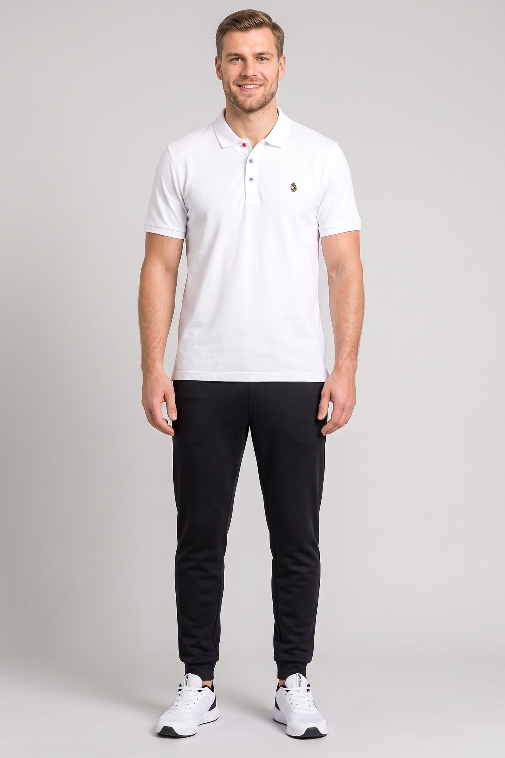 Men Sportswear Fit Short Sleeve Outdoor Polo Shirt, White