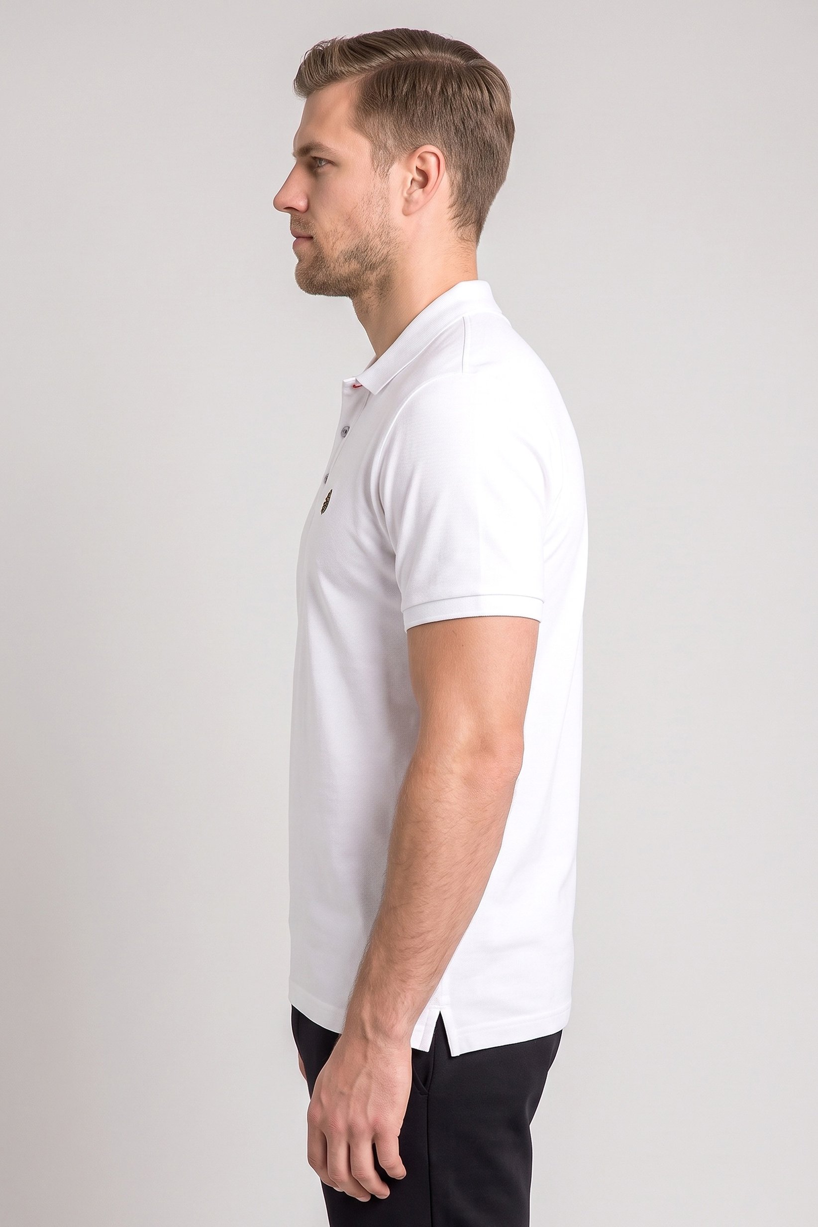 Men Sportswear Fit Short Sleeve Outdoor Polo Shirt, White