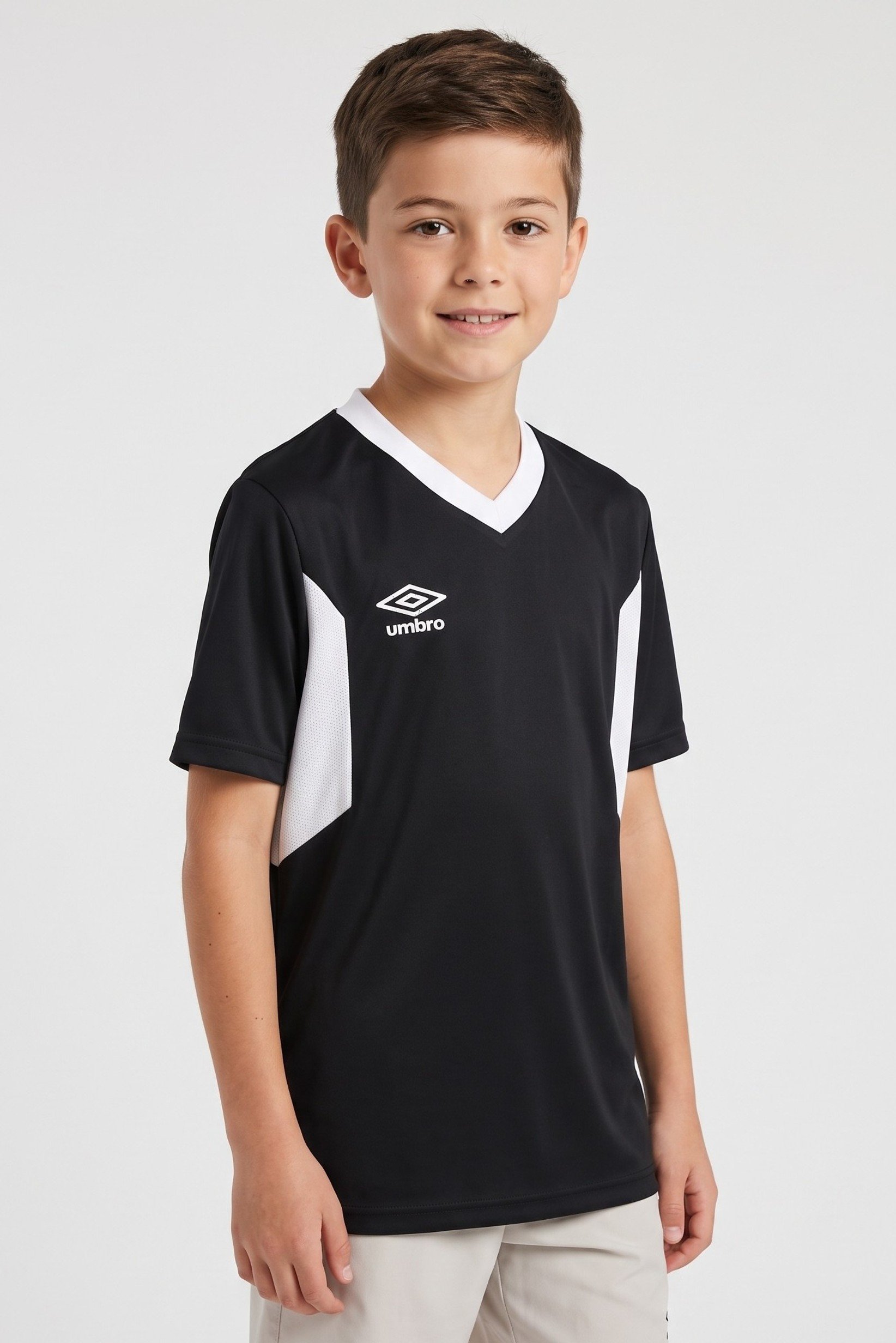 Kids Boy Sportswear Fit Short Sleeve Training Jersey, Black