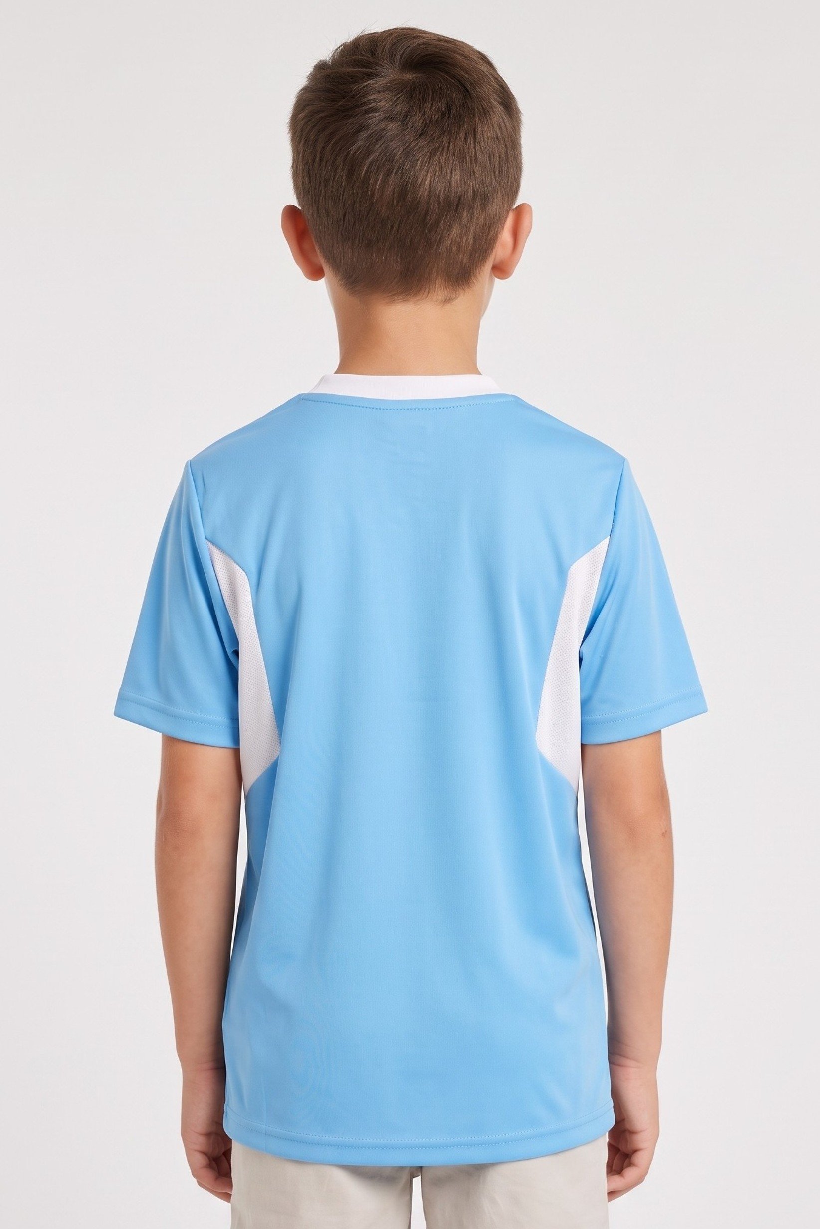 Kids Boy Sportswear Fit Short Sleeve Training Jersey, Light Blue