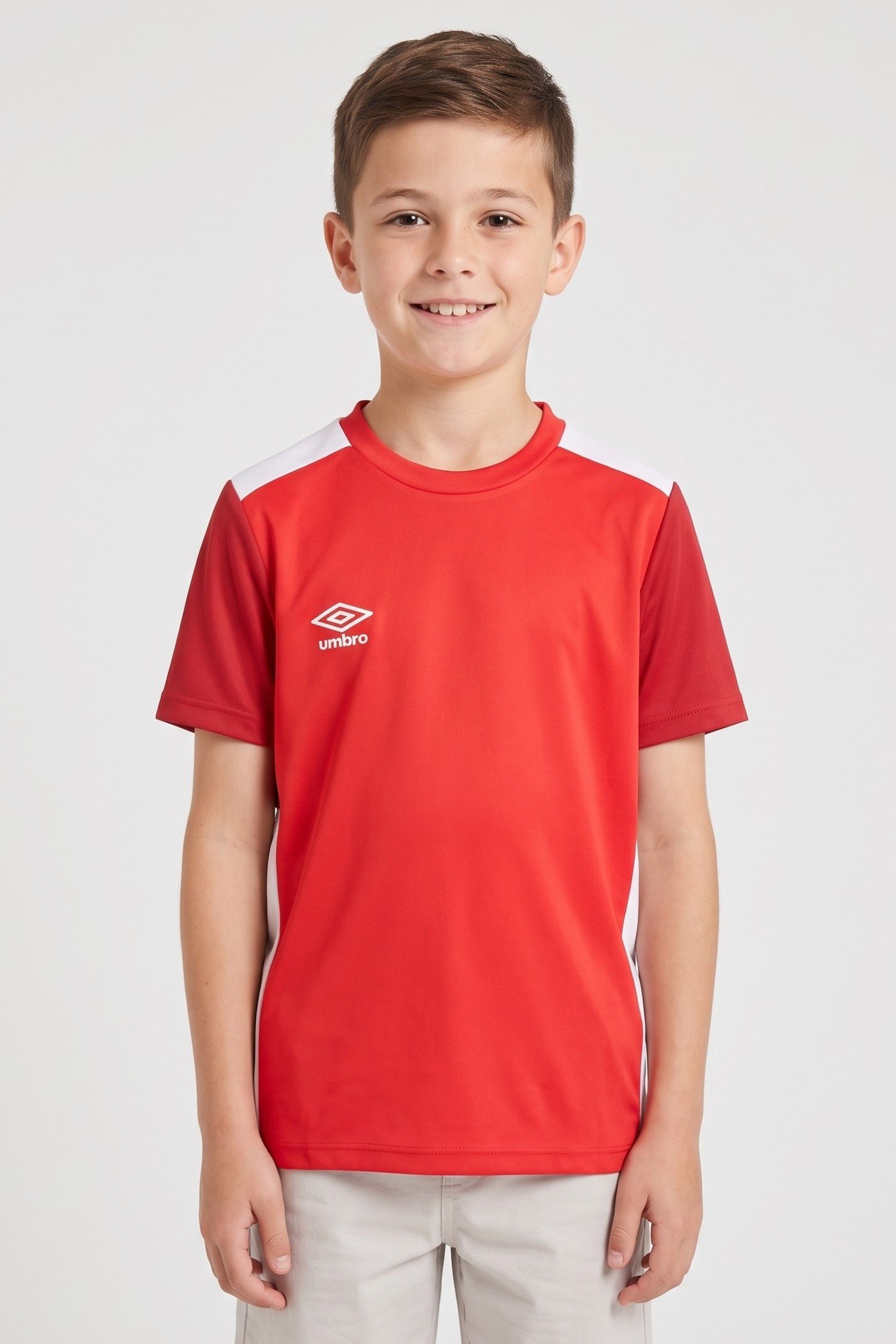 Kids Boy Sportswear Fit Short Sleeve Training Jersey, Red