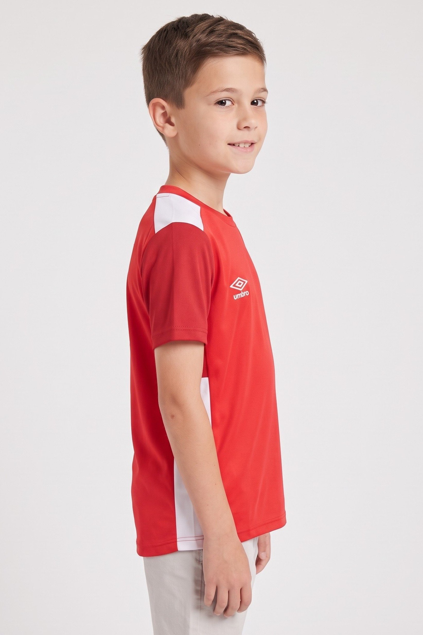 Kids Boy Sportswear Fit Short Sleeve Training Jersey, Red