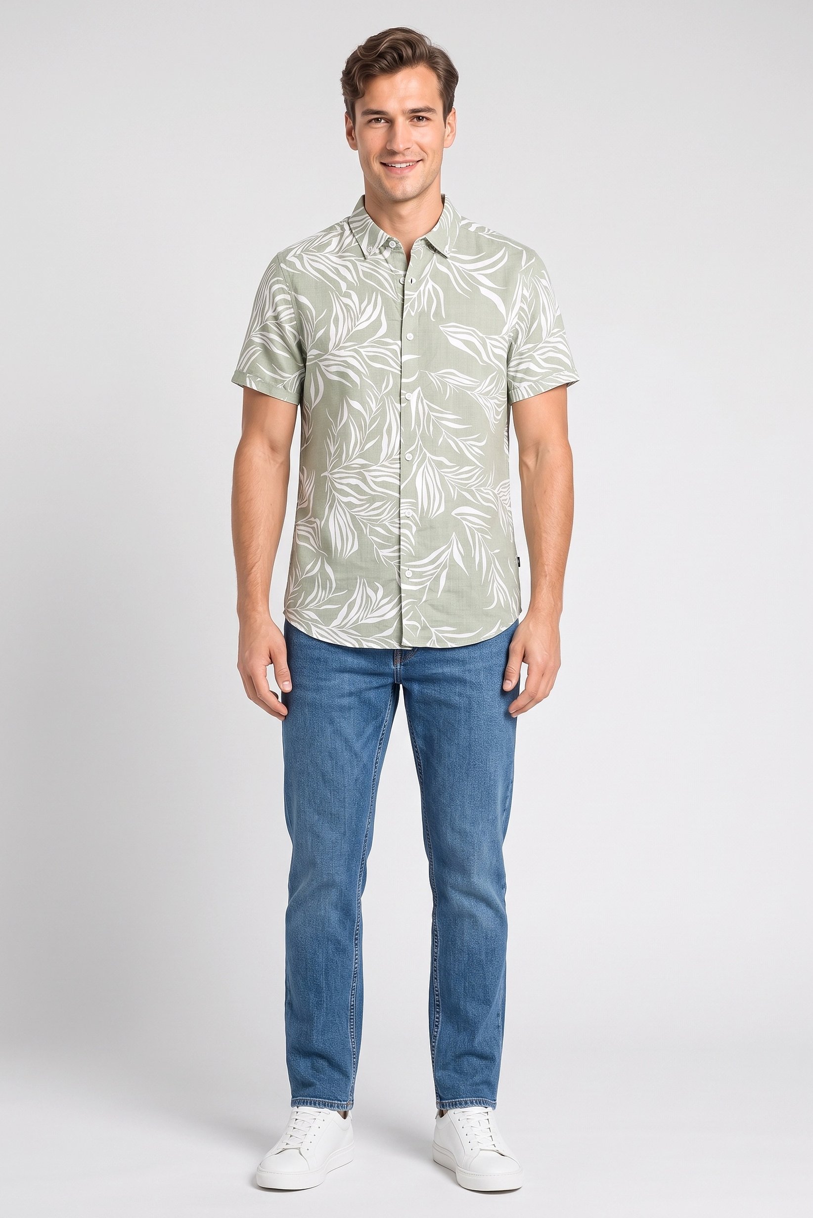 Men Regular Fit Allover Print Short Sleeve Casual Shirt, Multicolor