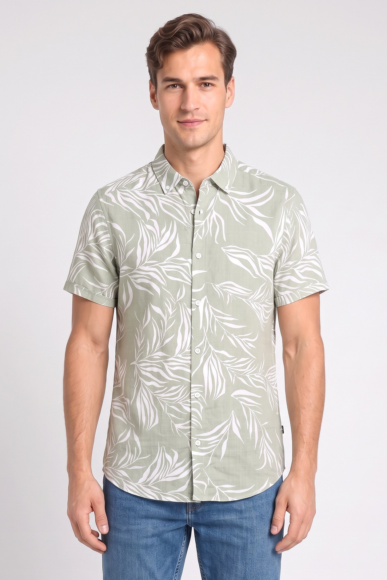 Men Regular Fit Allover Print Short Sleeve Casual Shirt, Multicolor