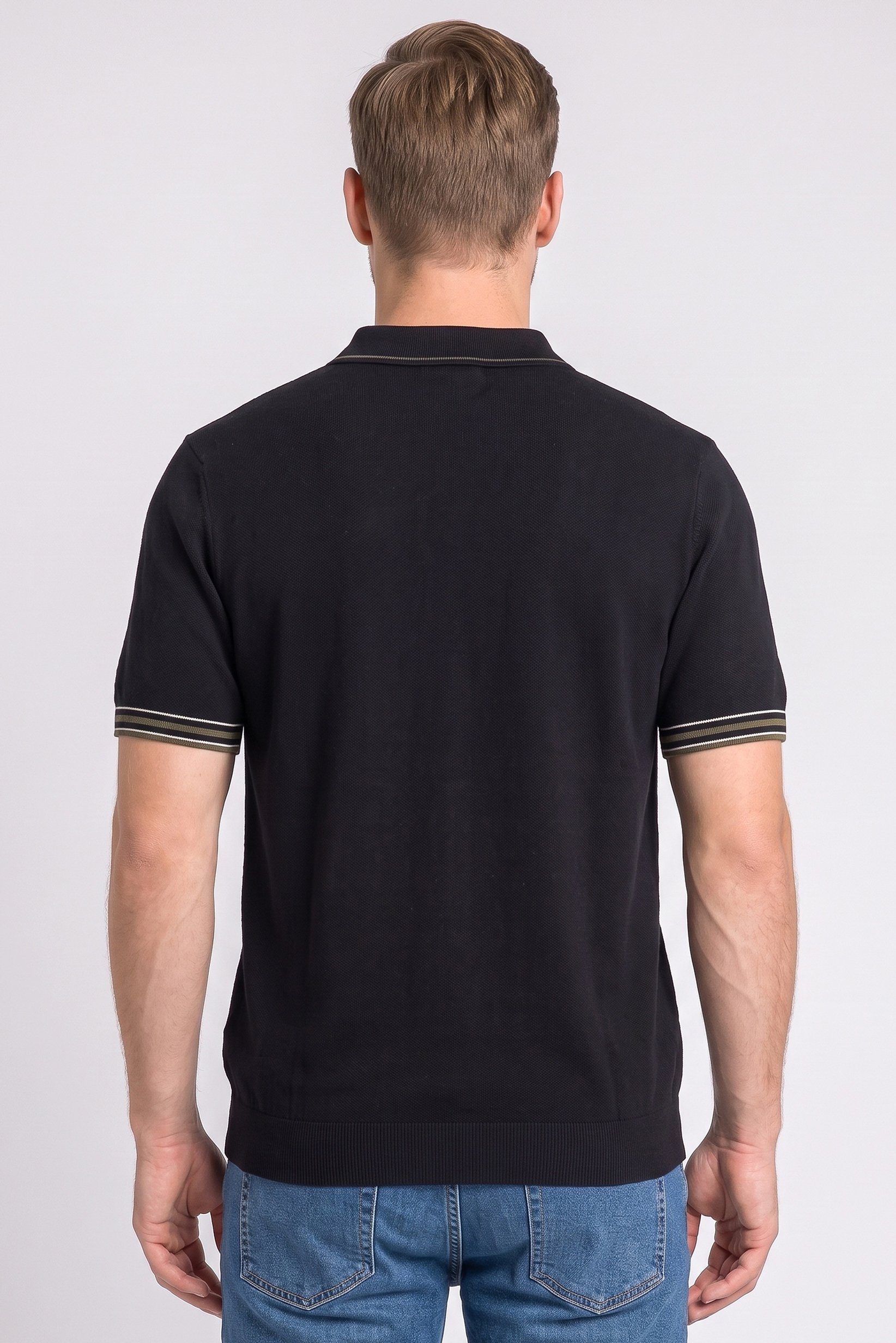 Men Regular Fit Solid Short Sleeve Polo Shirt, Navy