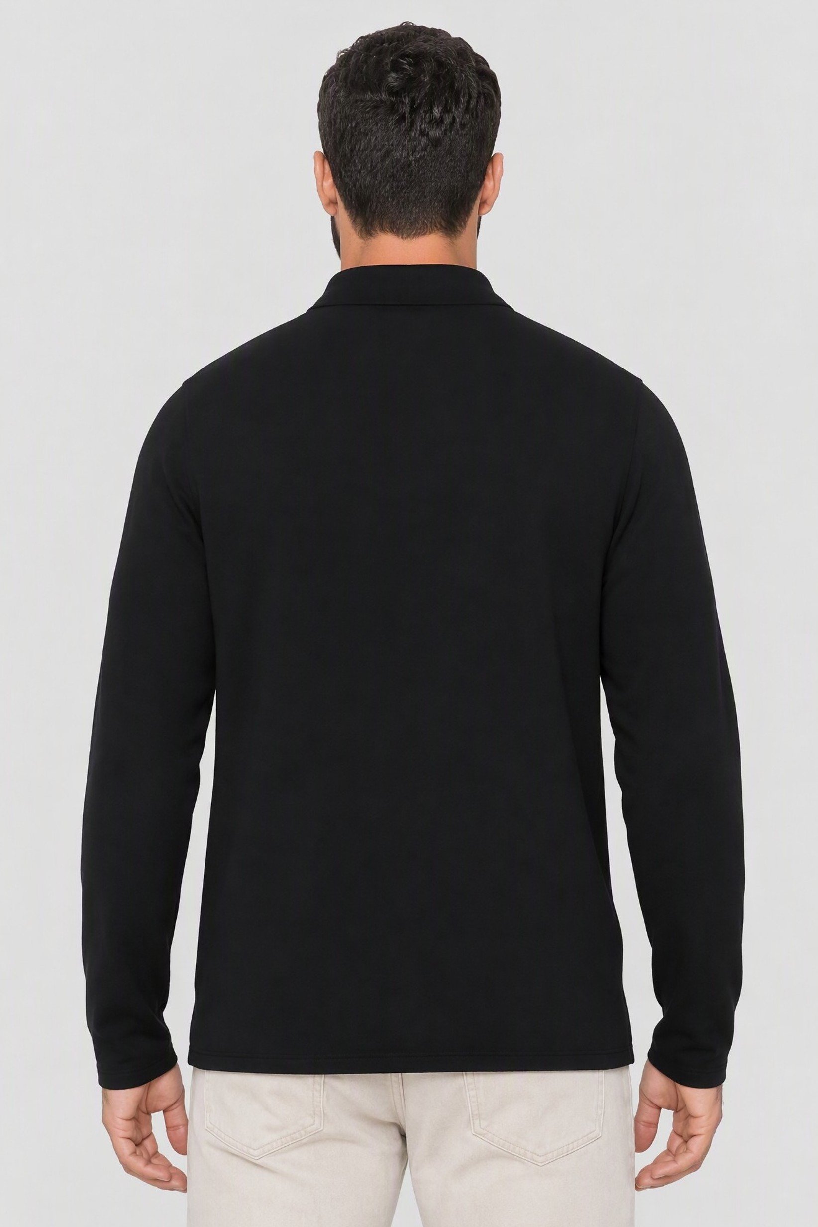 Men Spread Neck Cardigan, Black