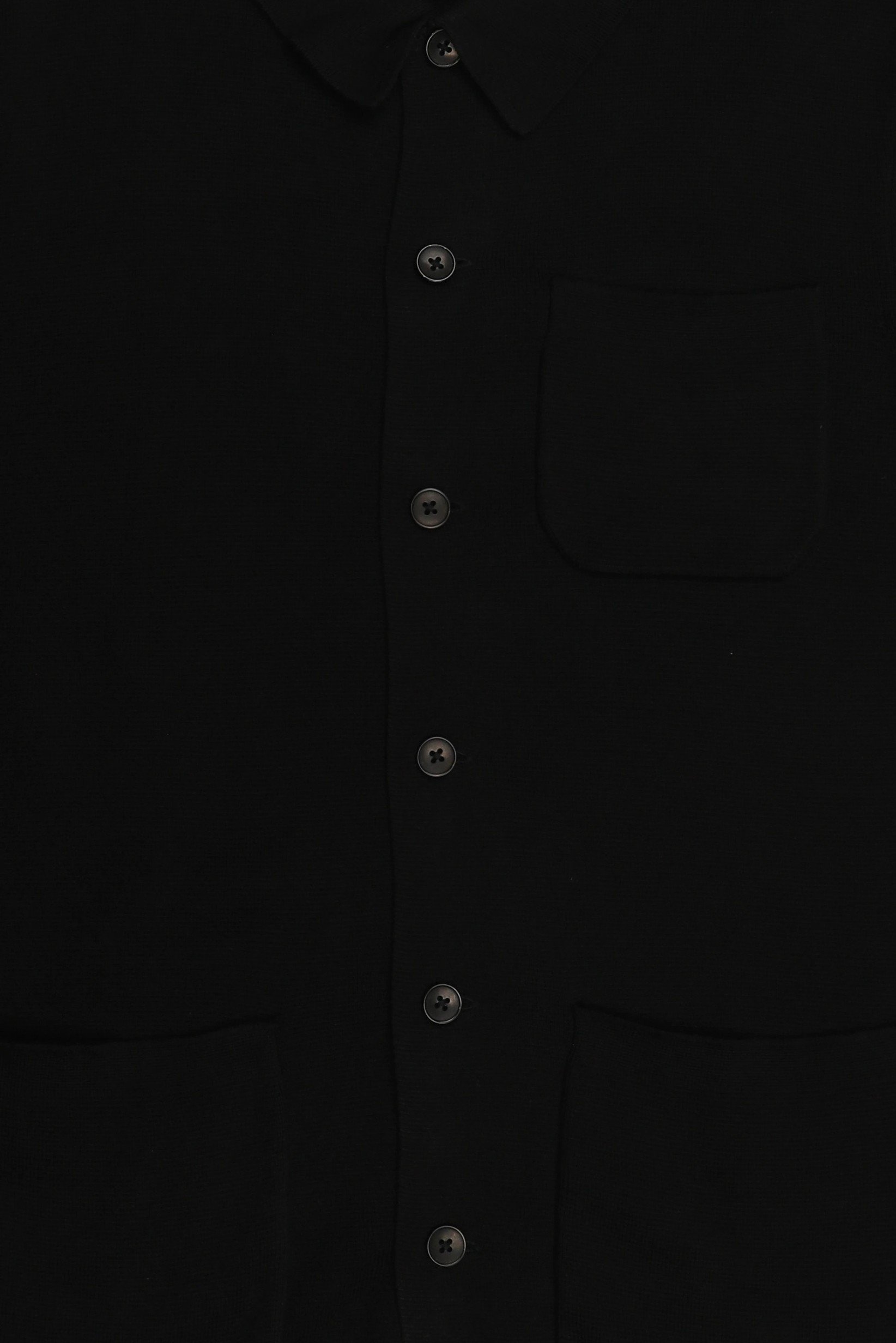 Men Spread Neck Cardigan, Black