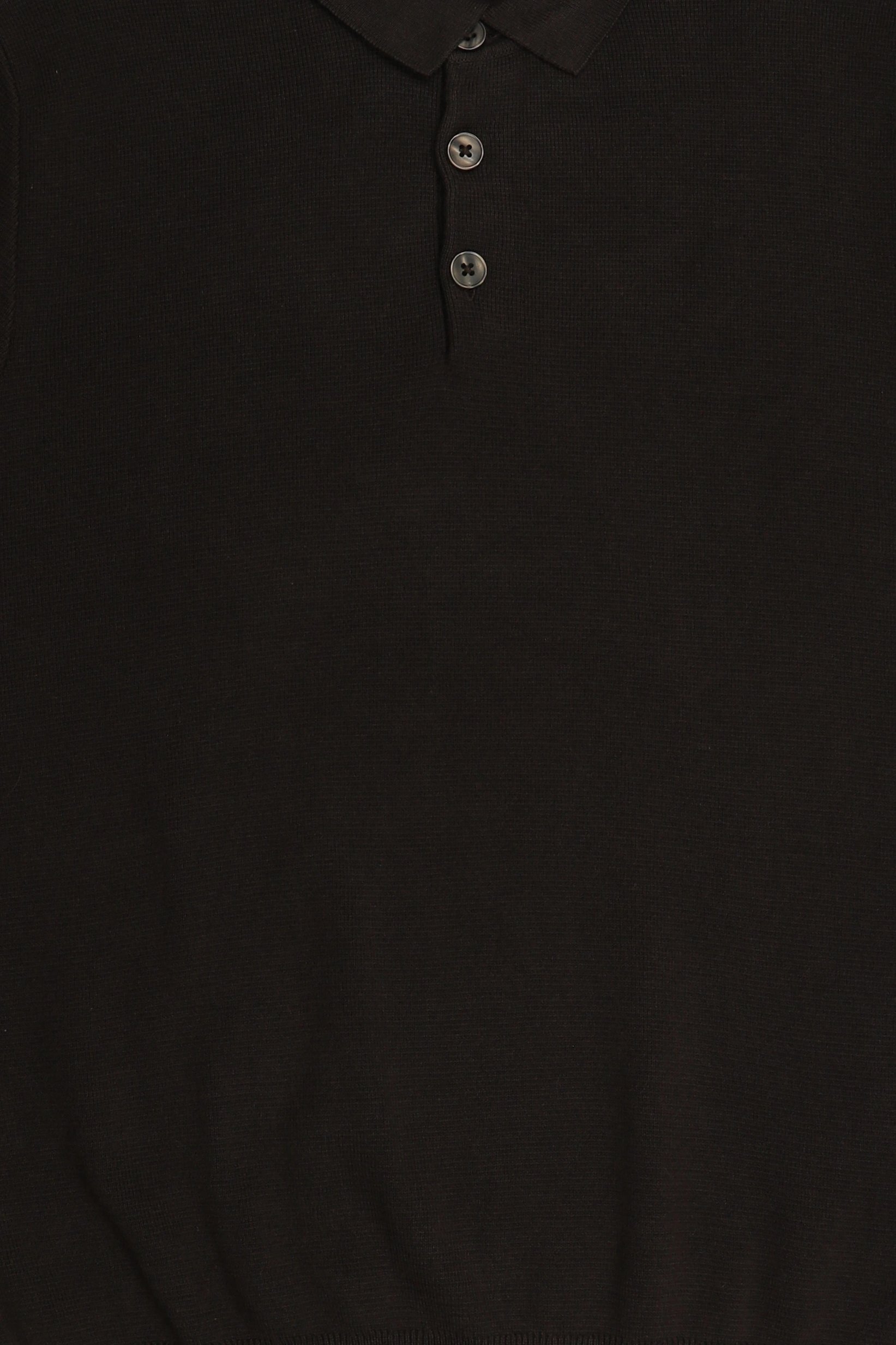 Men Spread Collar Long Sleeve Knitted Polo Shirt, Brown