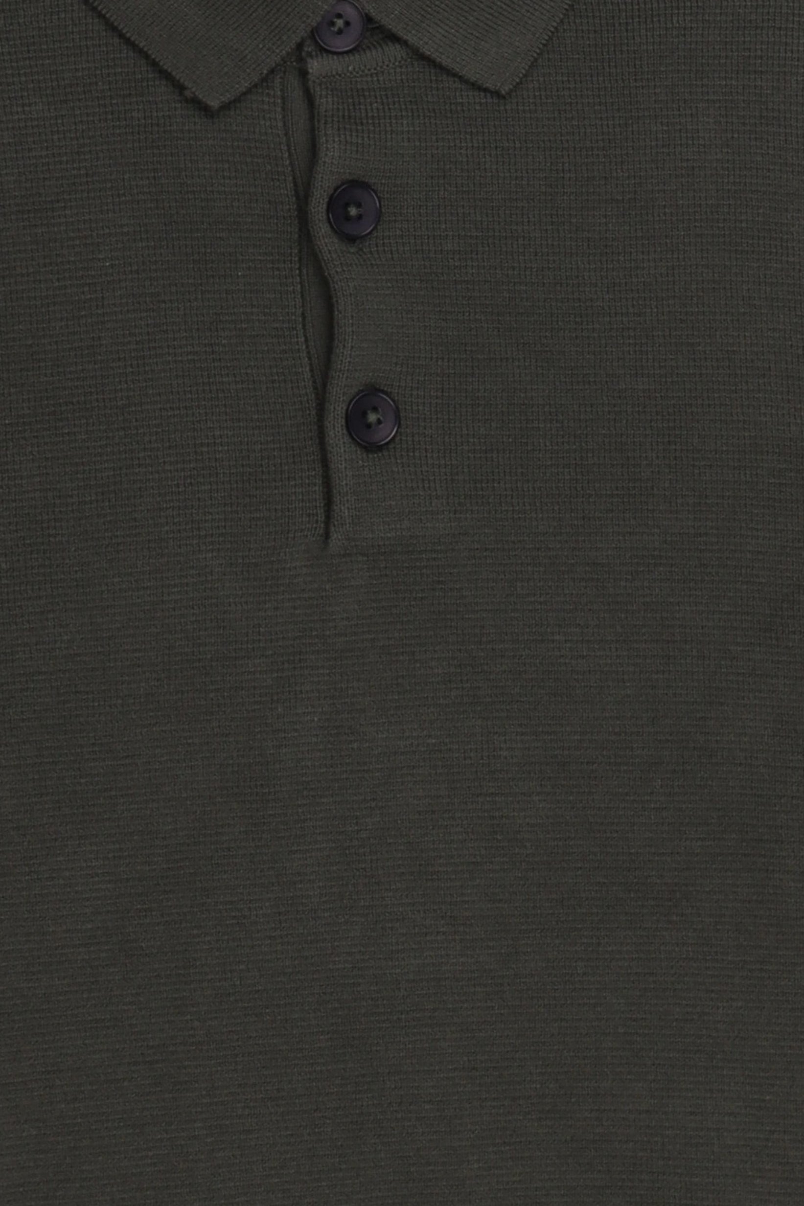 Men Spread Collar Long Sleeve Knitted Polo Shirt, Olive