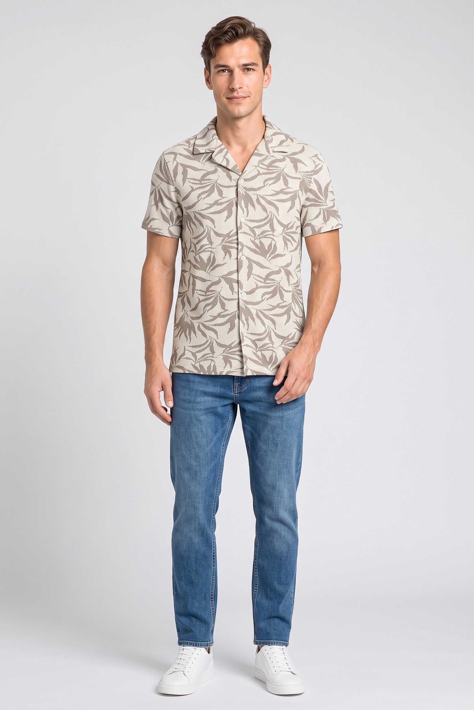 Men Relaxed Fit Allover Print Short Sleeve Casual Shirt, Multicolor