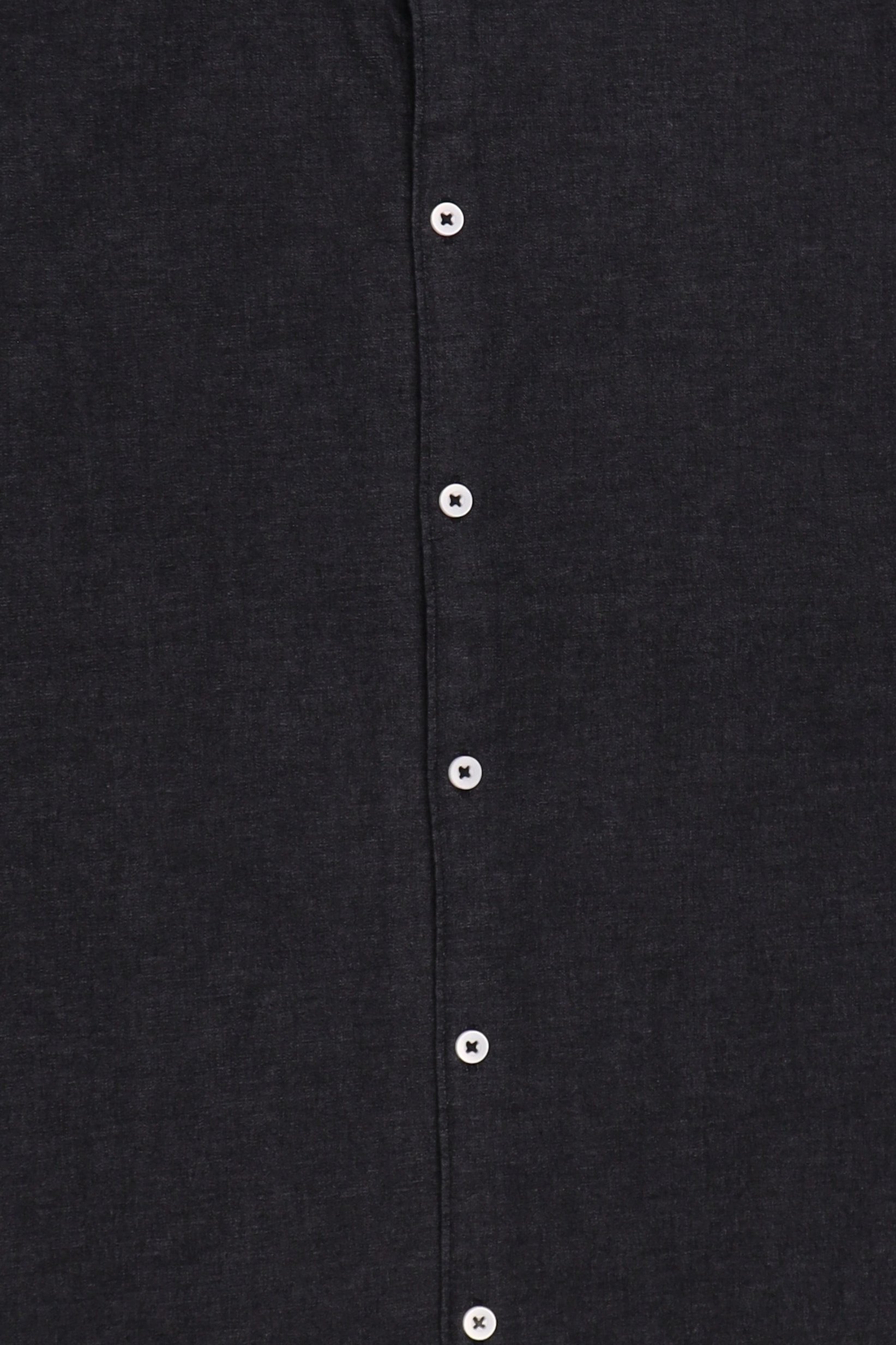 Men Regular Fit Washed Long Sleeve Denim Shirt, Black