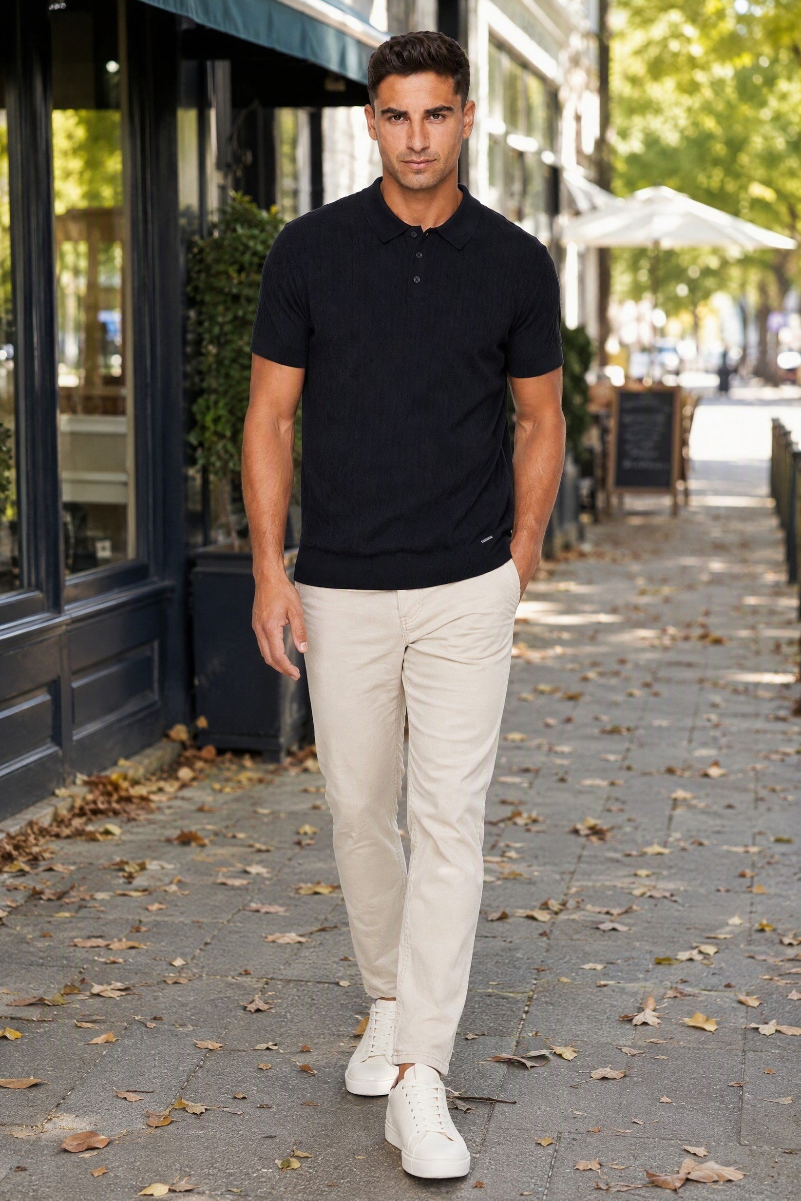 Men Regular Fit Brand Logo Short Sleeve Polo Shirt, Navy