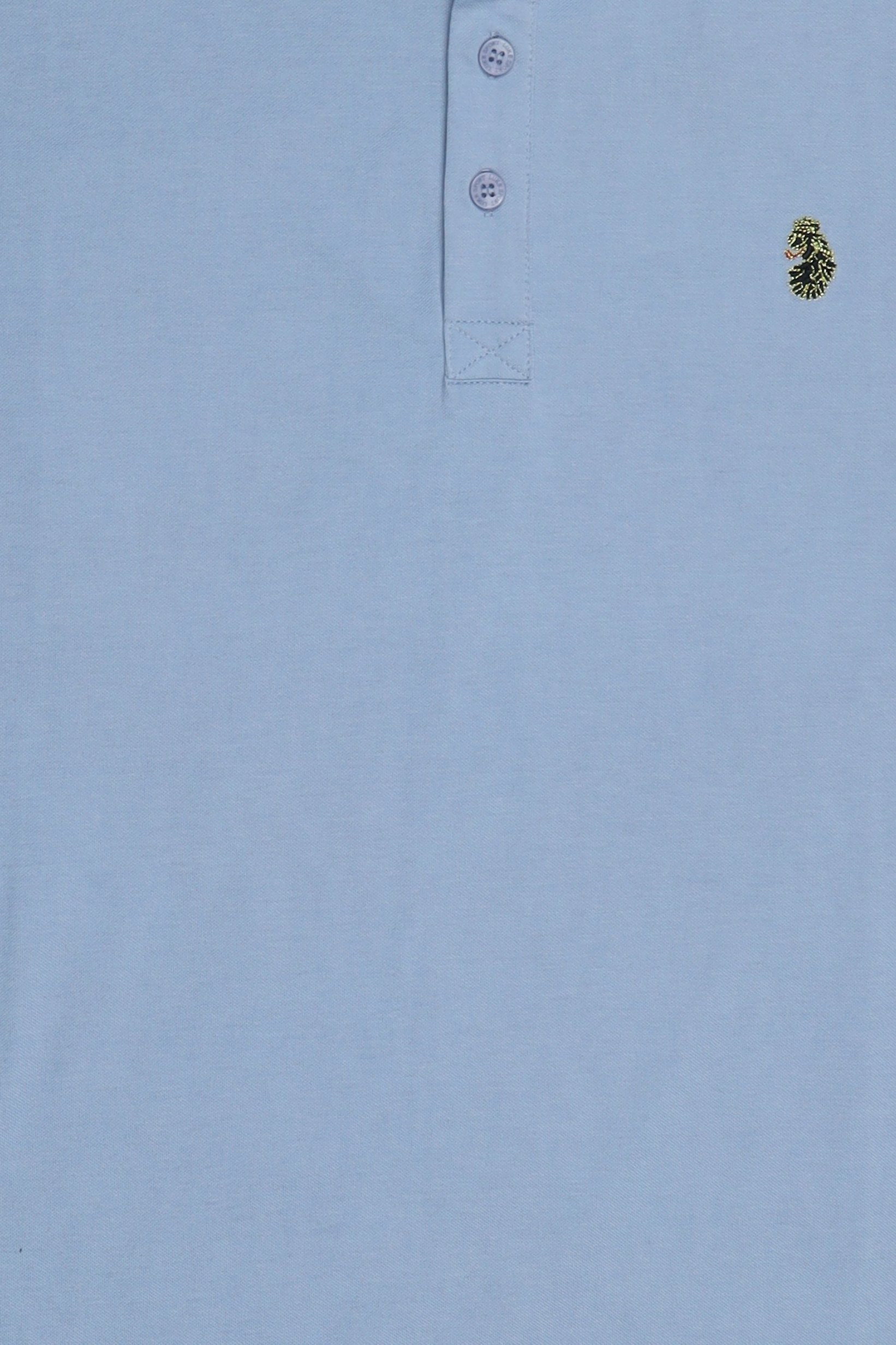 Men Sportswear Fit Short Sleeve Outdoor Polo Shirt, Sky Blue