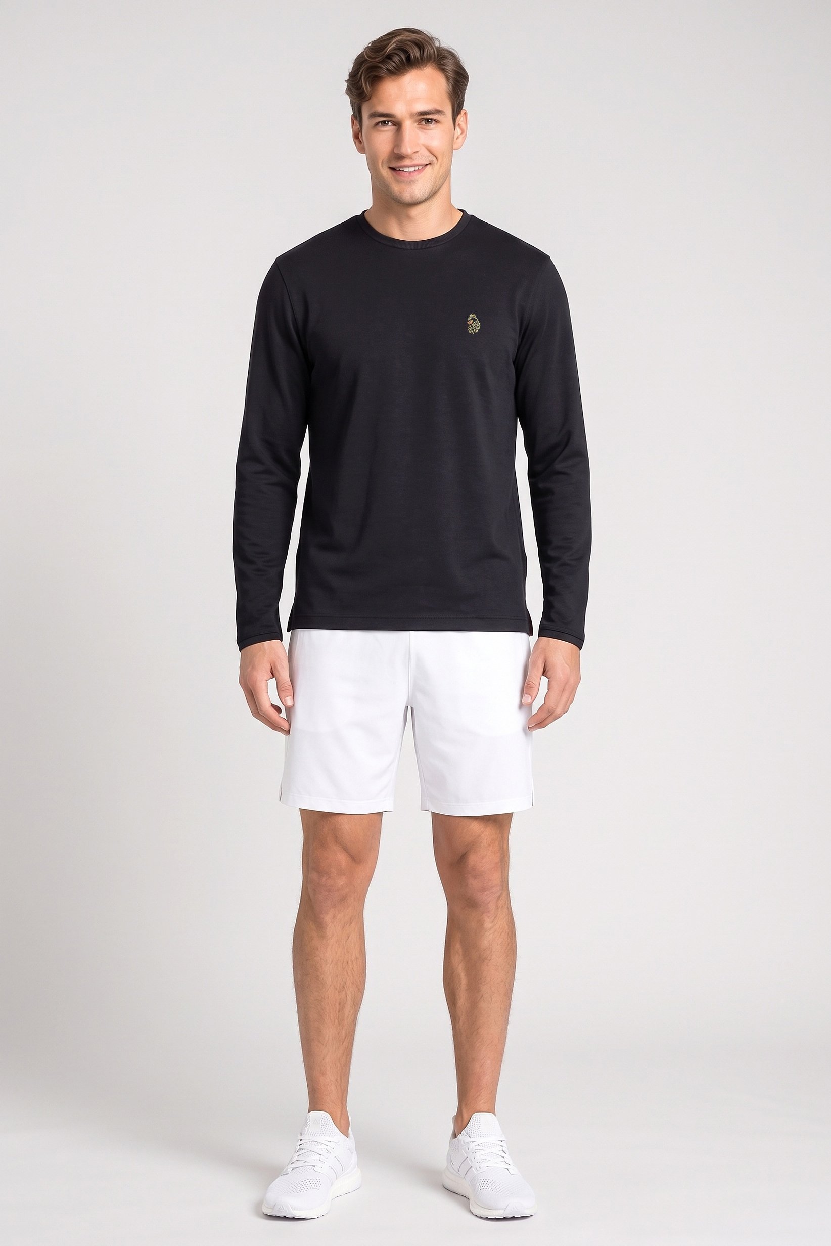Men Sportswear Fit Long Sleeve Outdoor T-Shirt, Black