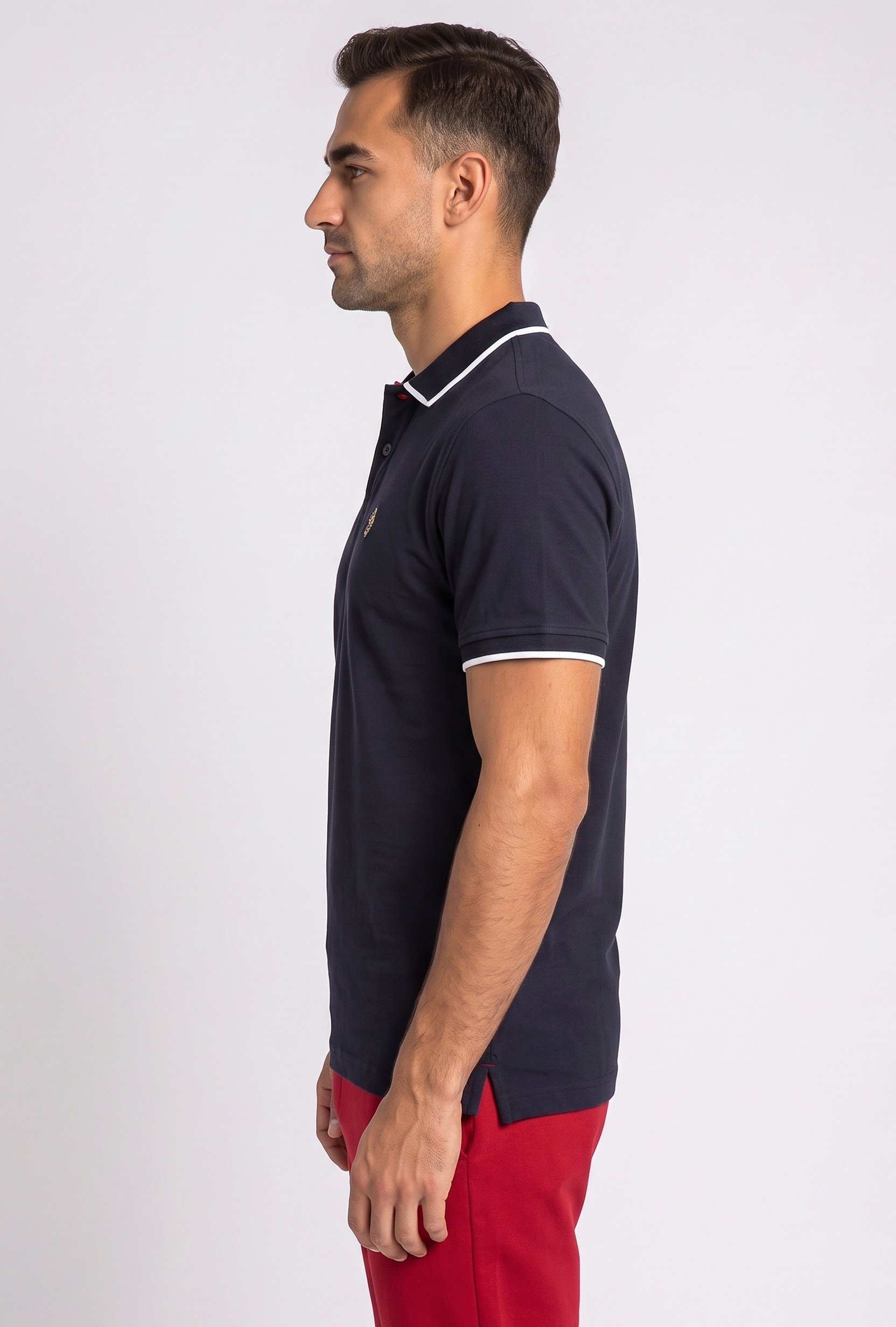 Men Sportswear Fit Short Sleeve Outdoor Polo Shirt, Dark Navy