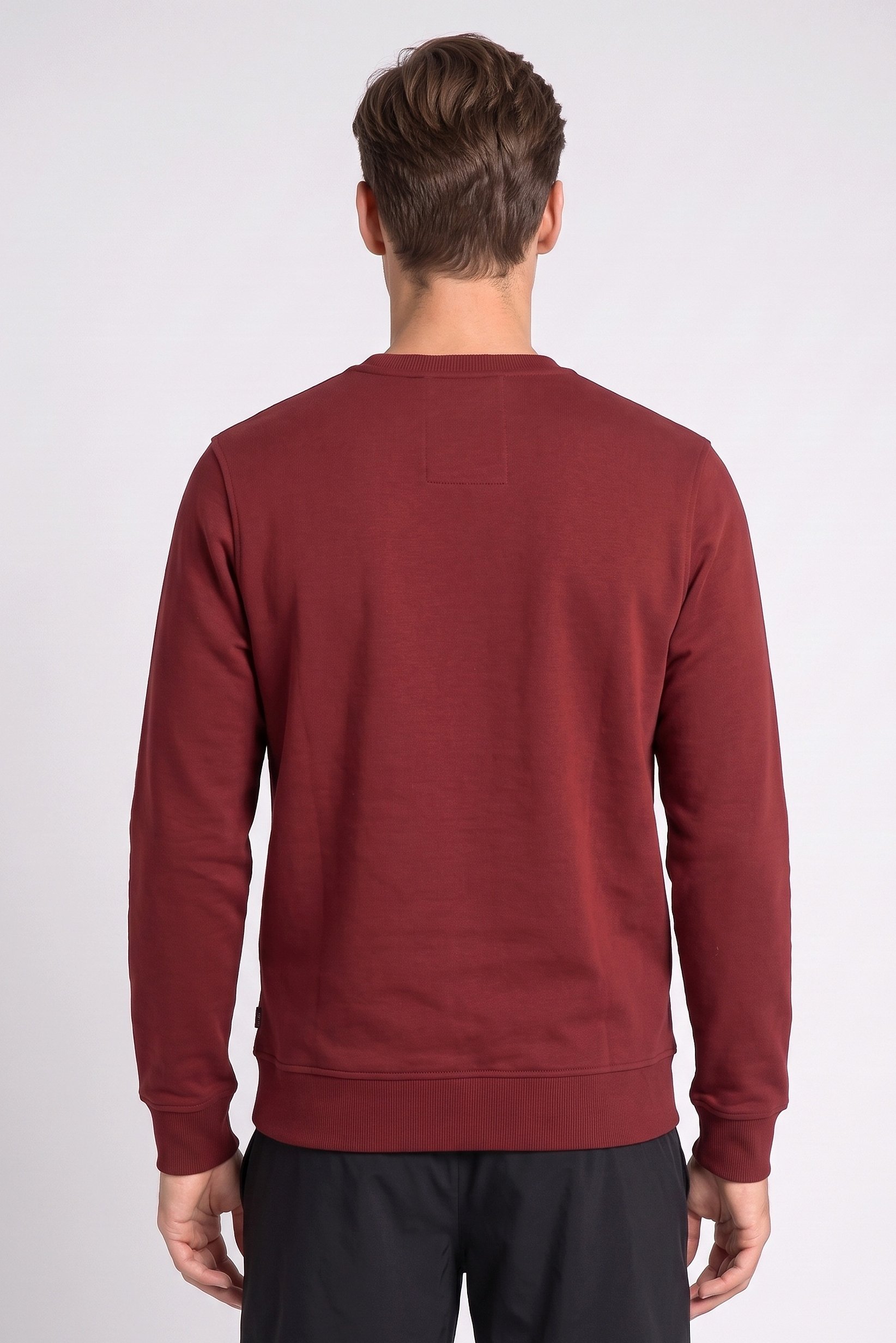 Men Sportswear Fit Long Sleeve Outdoor Sweatshirt, Maroon