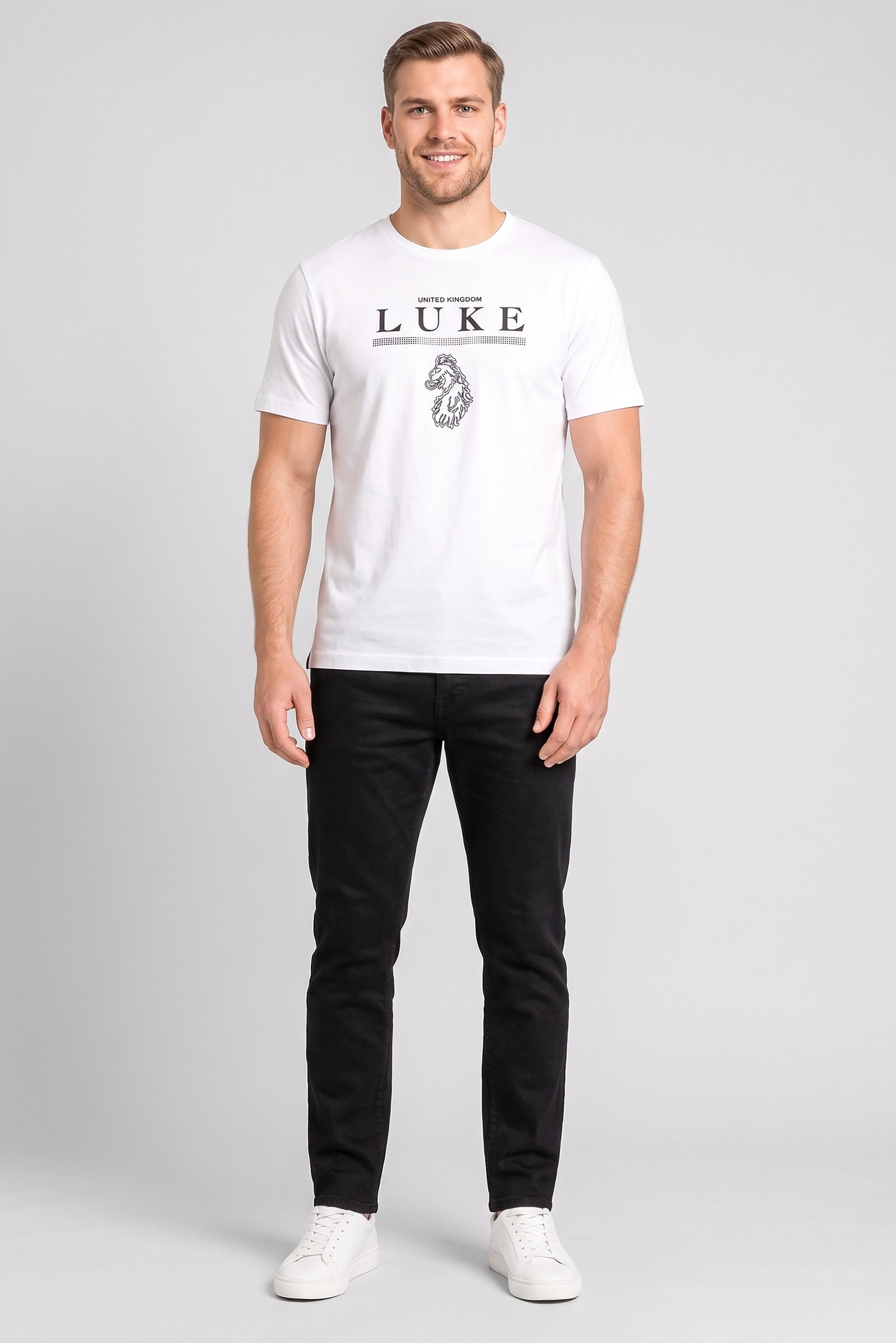 Men Crew Neck Short Sleeve Graphic Print T-Shirt, White