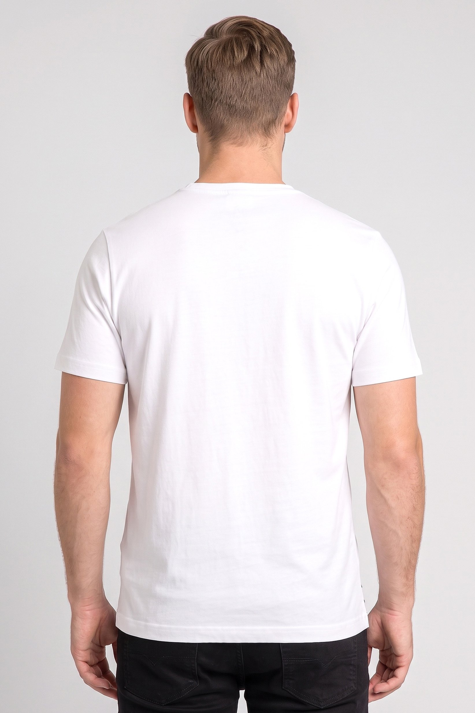 Men Crew Neck Short Sleeve Graphic Print T-Shirt, White