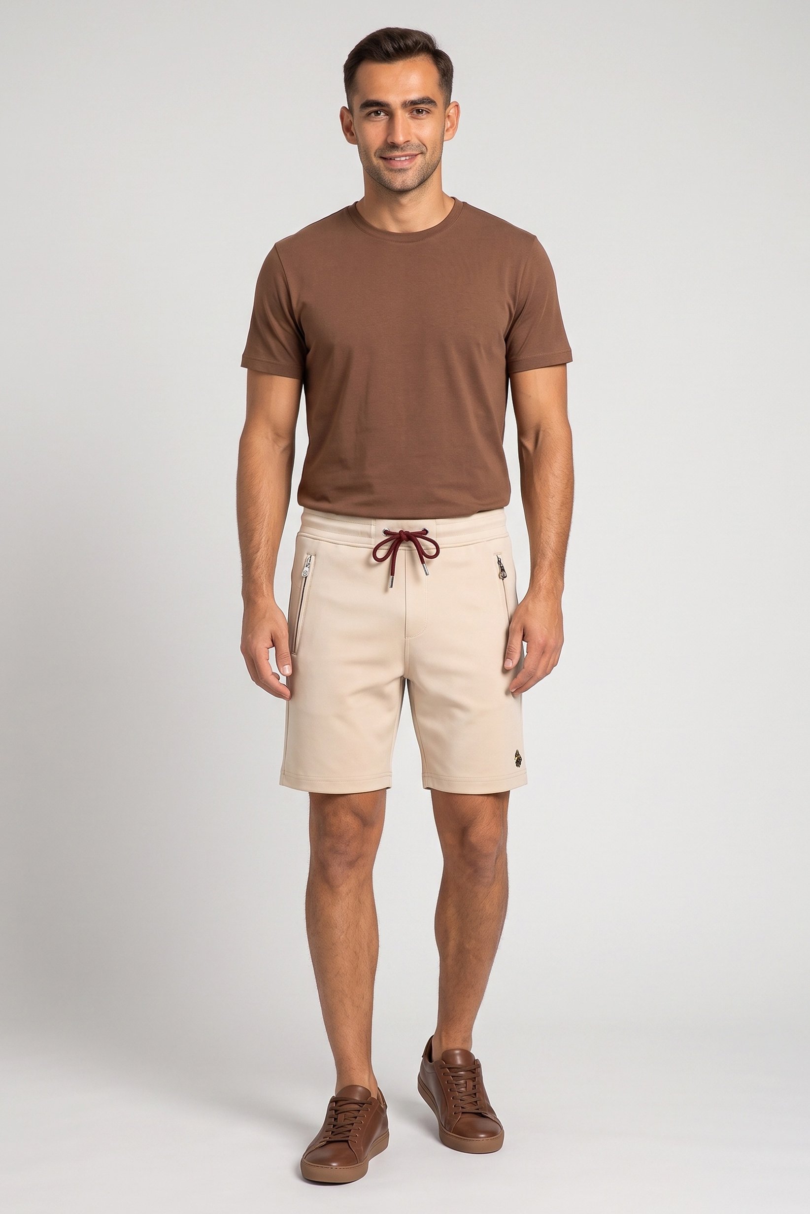 Men Sportswear Fit Outdoor Shorts, Beige