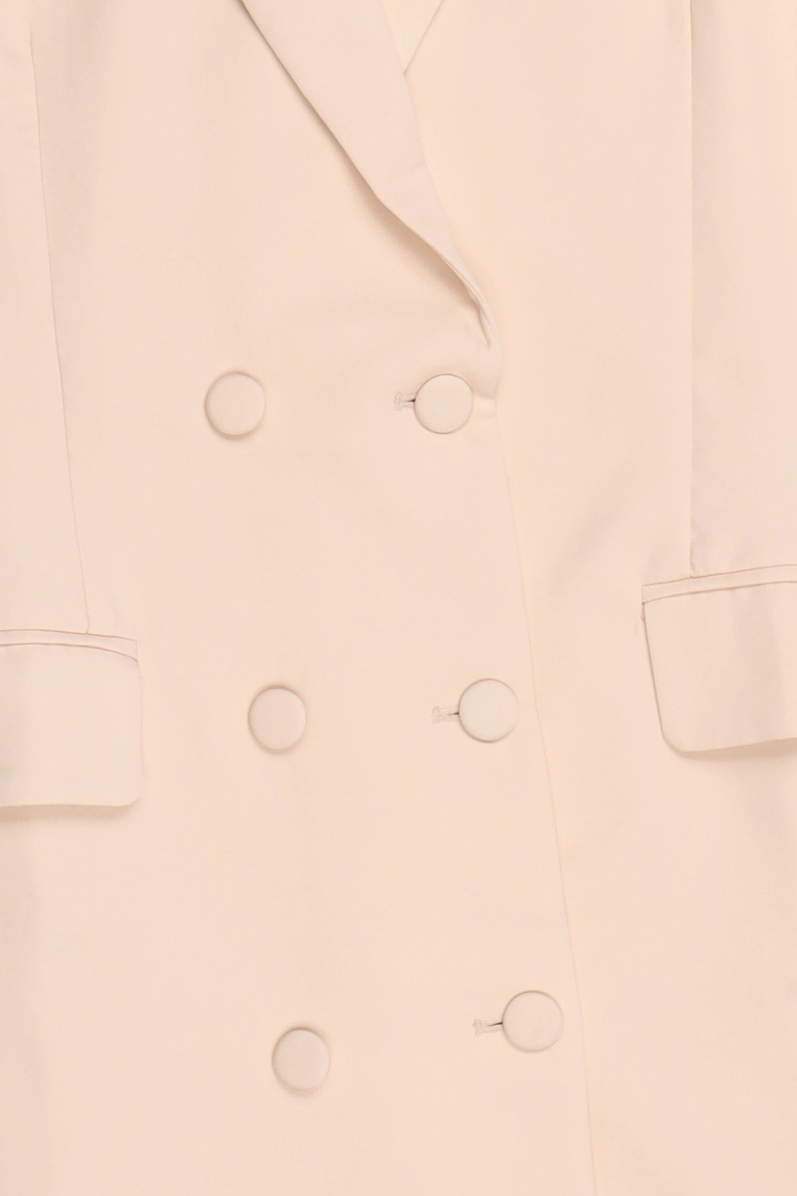 Women Solid Blazer Dress, Cream