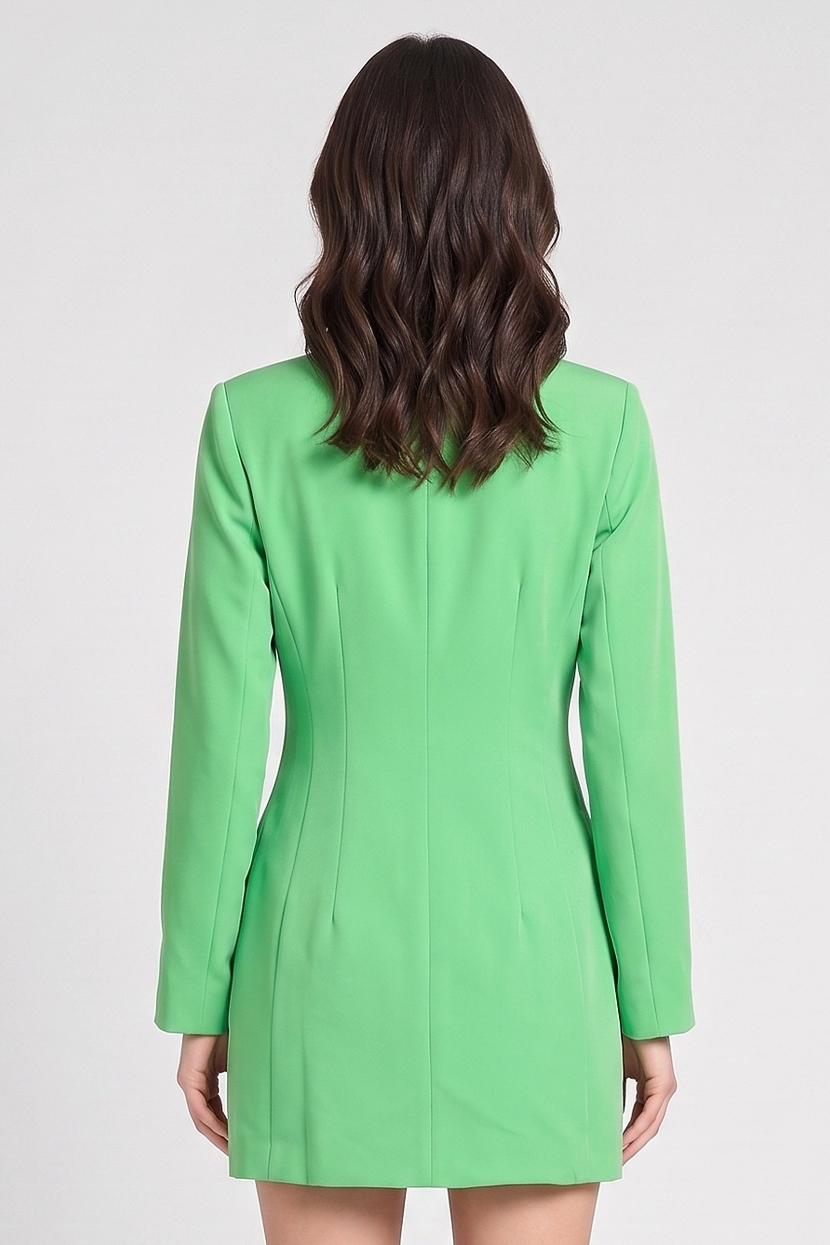 Women Solid Blazer Dress, Green