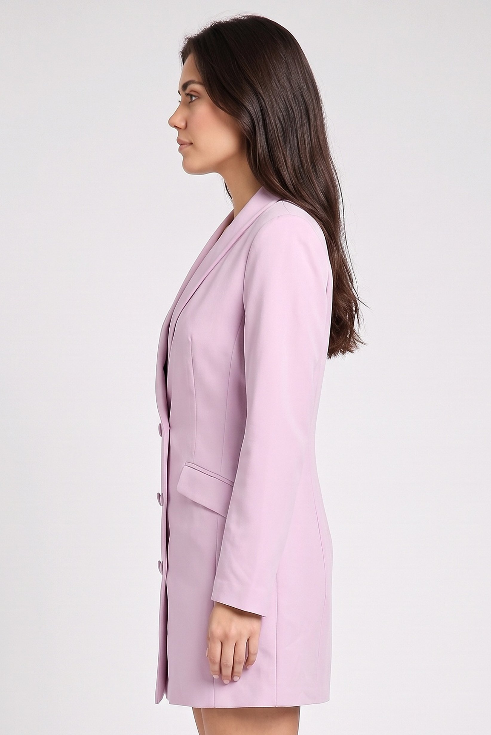 Women Solid Blazer Dress, Lilac