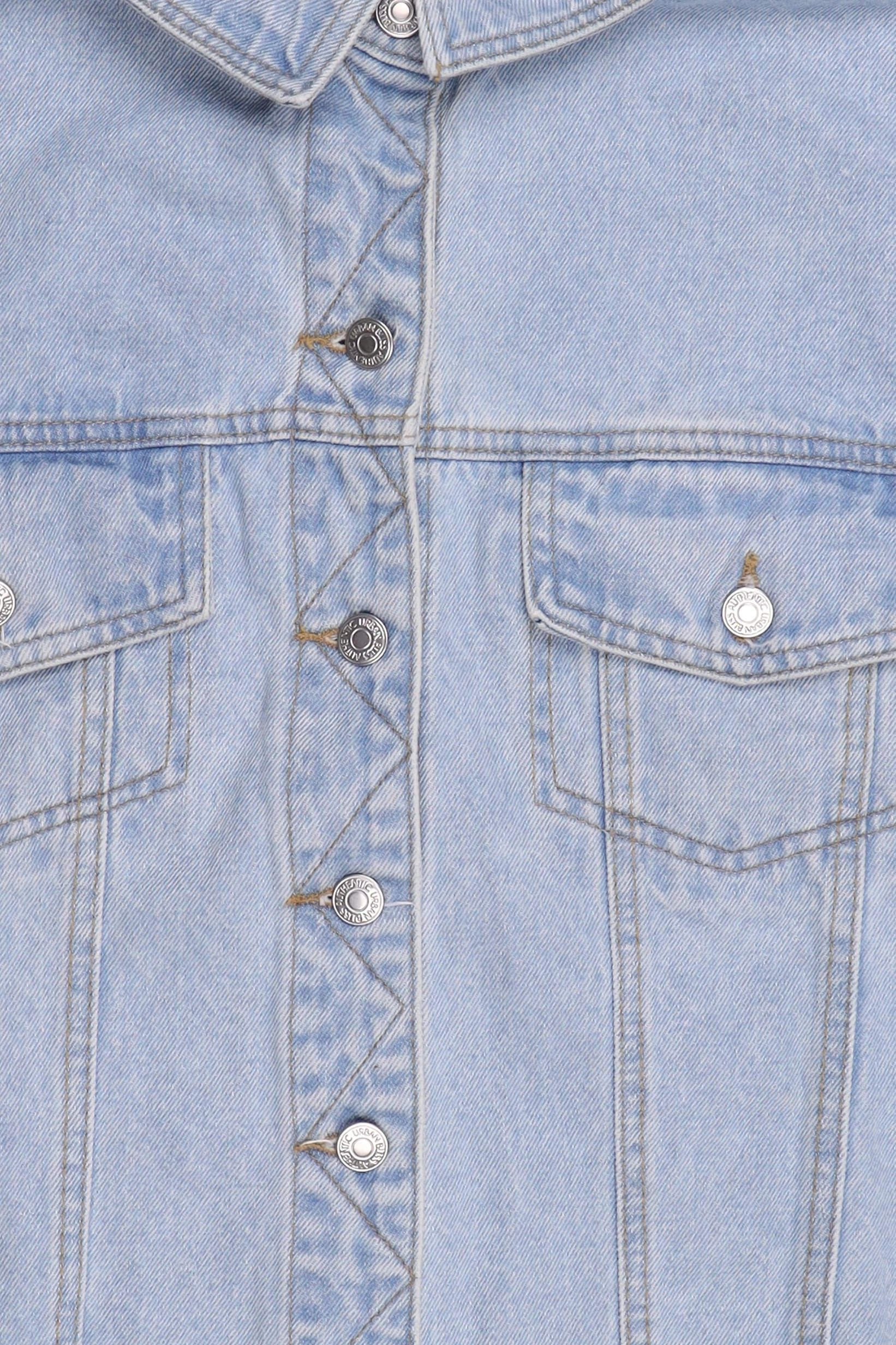 Women Plus Size Washed Denim Jacket, Light Blue
