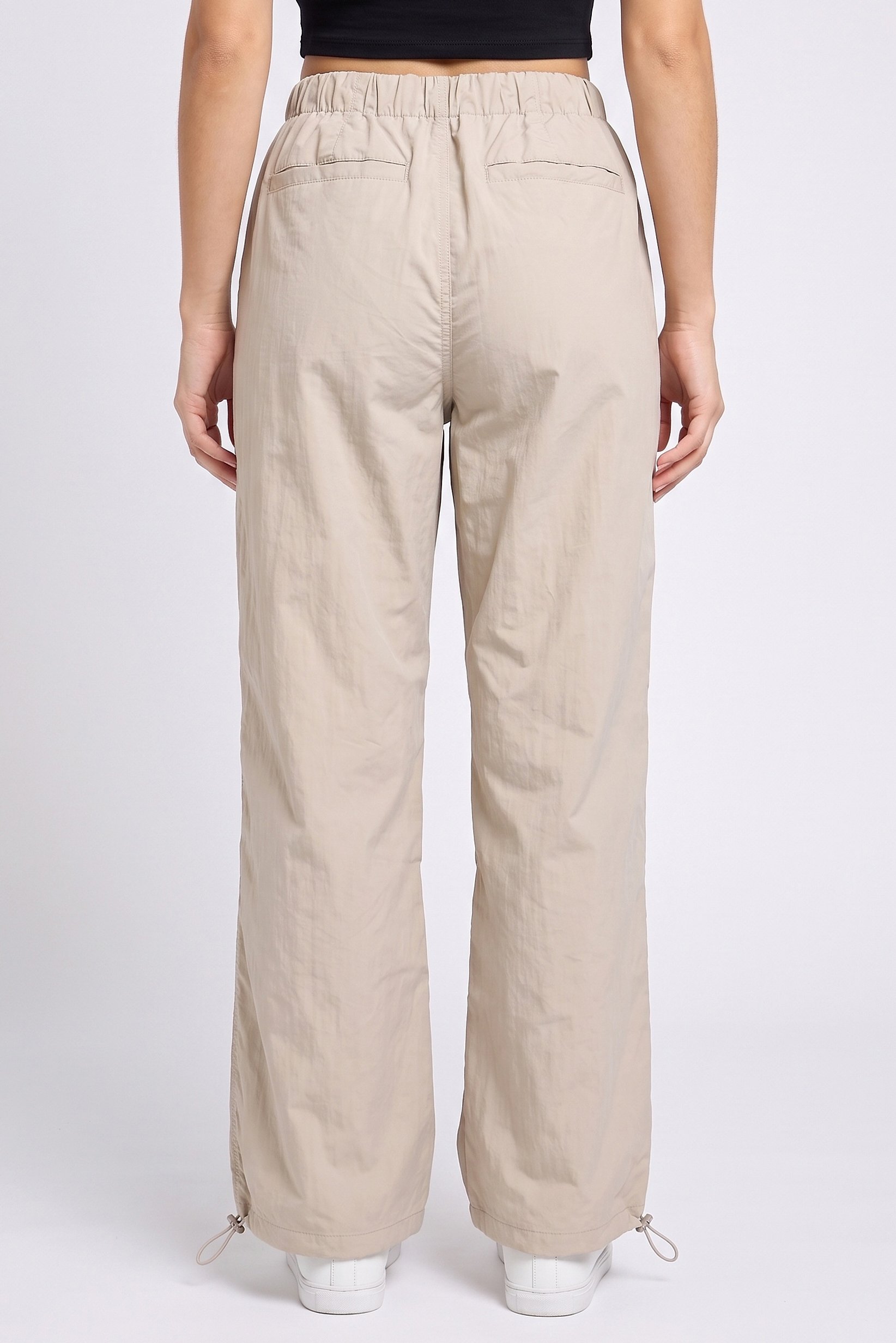 Women Regular Fit Plain Jogger Pants, Beige