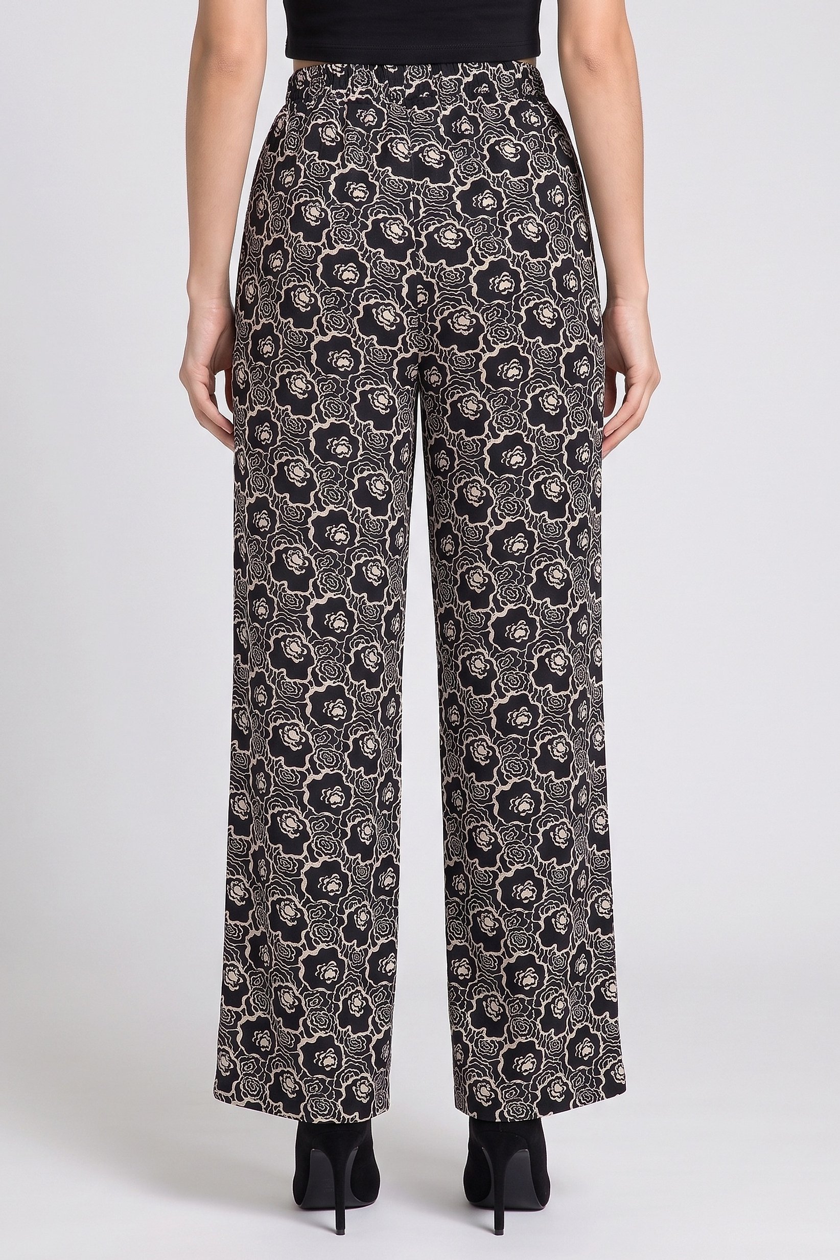 Women Regular Fit Floral Print Wide Leg Pants, Multicolor