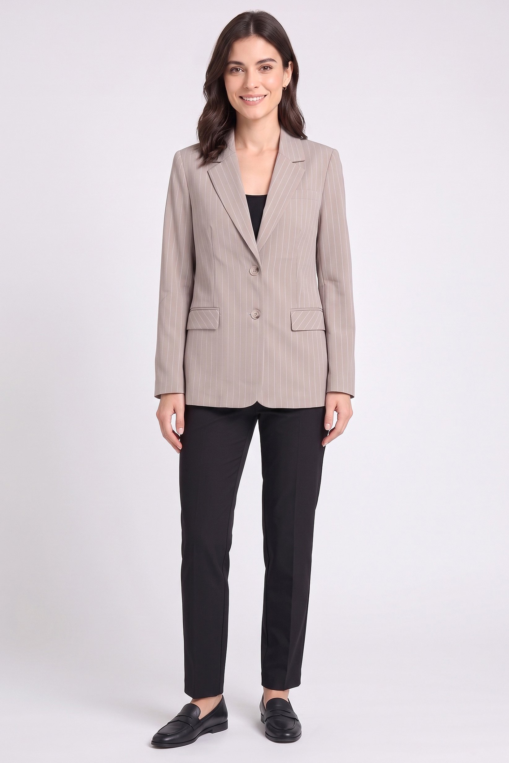 Women Regular Fit Stripe Casual Blazer, Multicolor