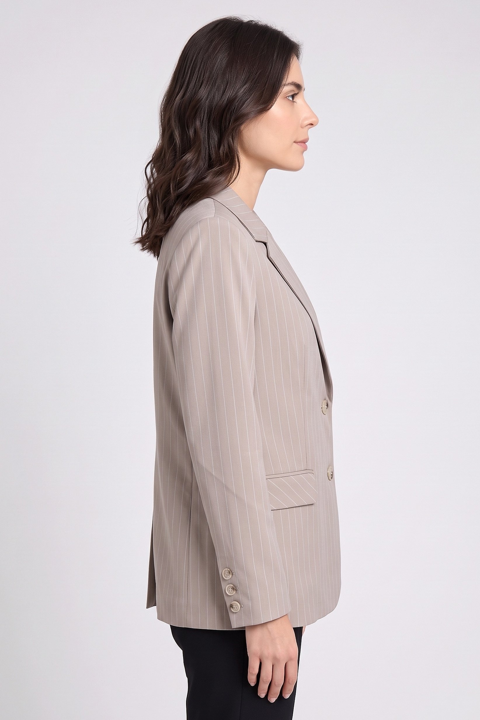 Women Regular Fit Stripe Casual Blazer, Multicolor