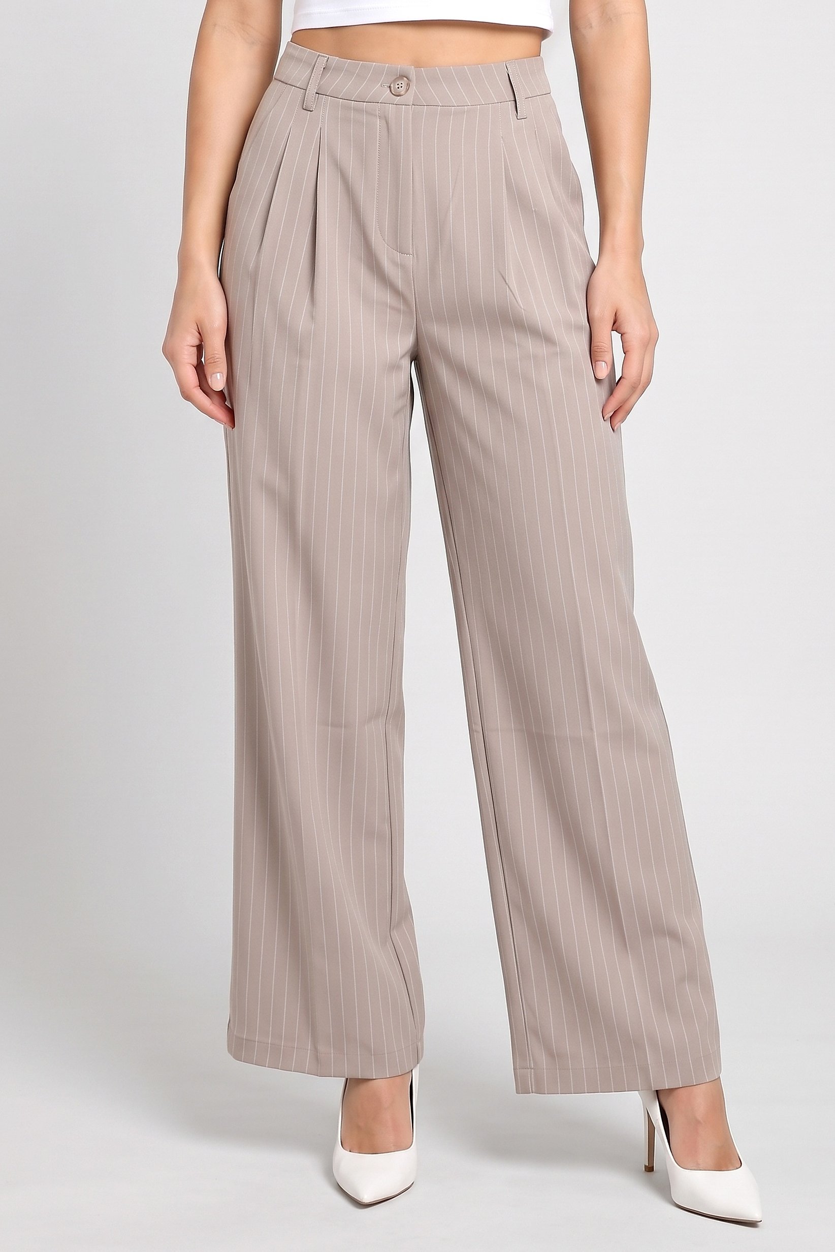 Women Regular Fit Stripe Wide Leg Pants, Multicolor