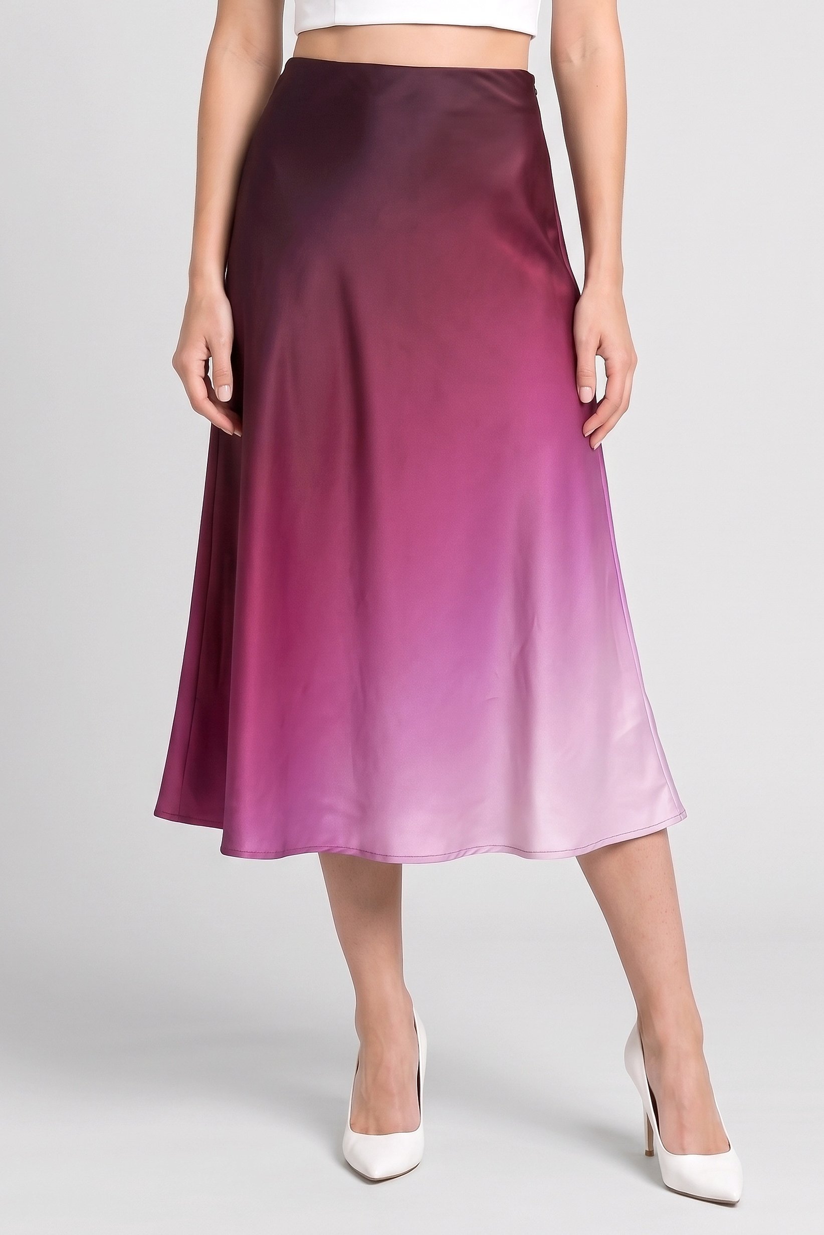 Women Ombre Midi Skirt, Multicolor